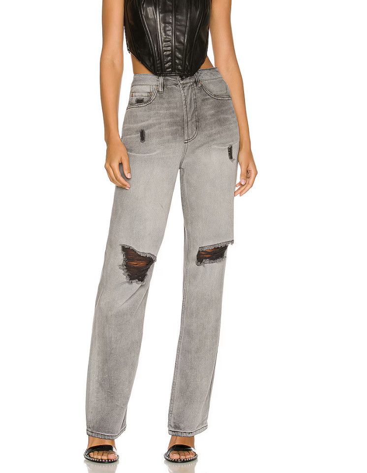 Other AFRM Oden High Rise Wide Leg Jeans Shadow Grey Wash ( 28 ) Size 28" / US 6 / IT 42 - 5 Thumbnail