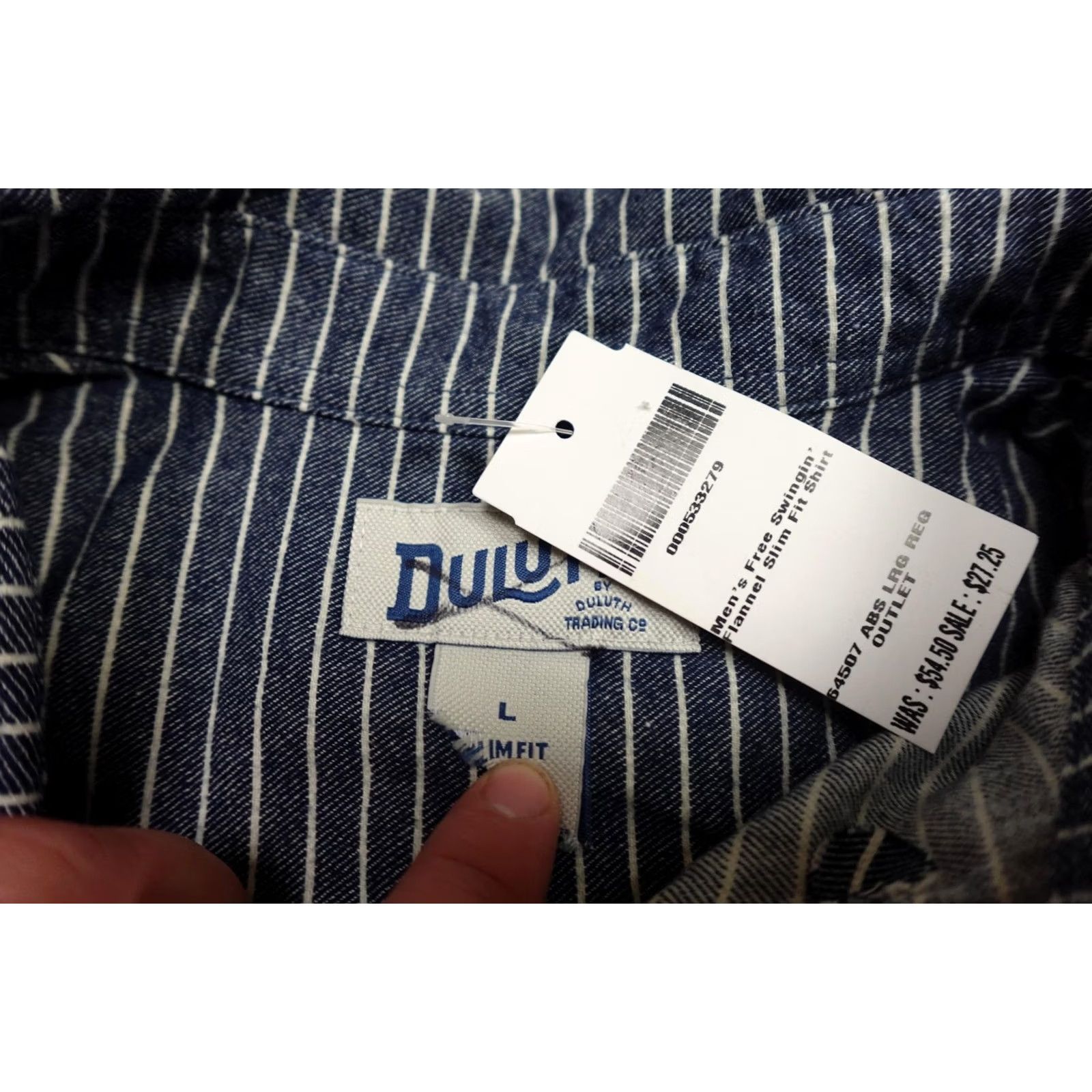 Duluth Trading Company Duluth Trading Free Swingin' Flannel Shirt Mens L Blue Slim Striped Button Up Size US L / EU 52-54 / 3 - 3 Thumbnail