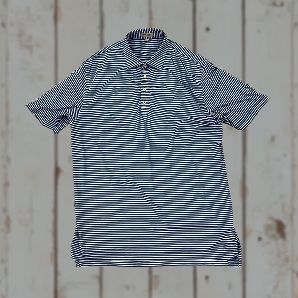 Peter Millar Peter Millar Polo Shirt Mens Large Blue Striped Summer Comfort Golf Size US L / EU 52-54 / 3 - 1 Thumbnail