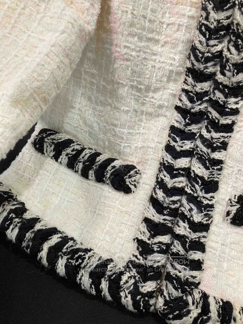 Chanel Chanel Black and white woven stand-up collar jacket Size XXS / US 00 / IT 34 - 7 Thumbnail