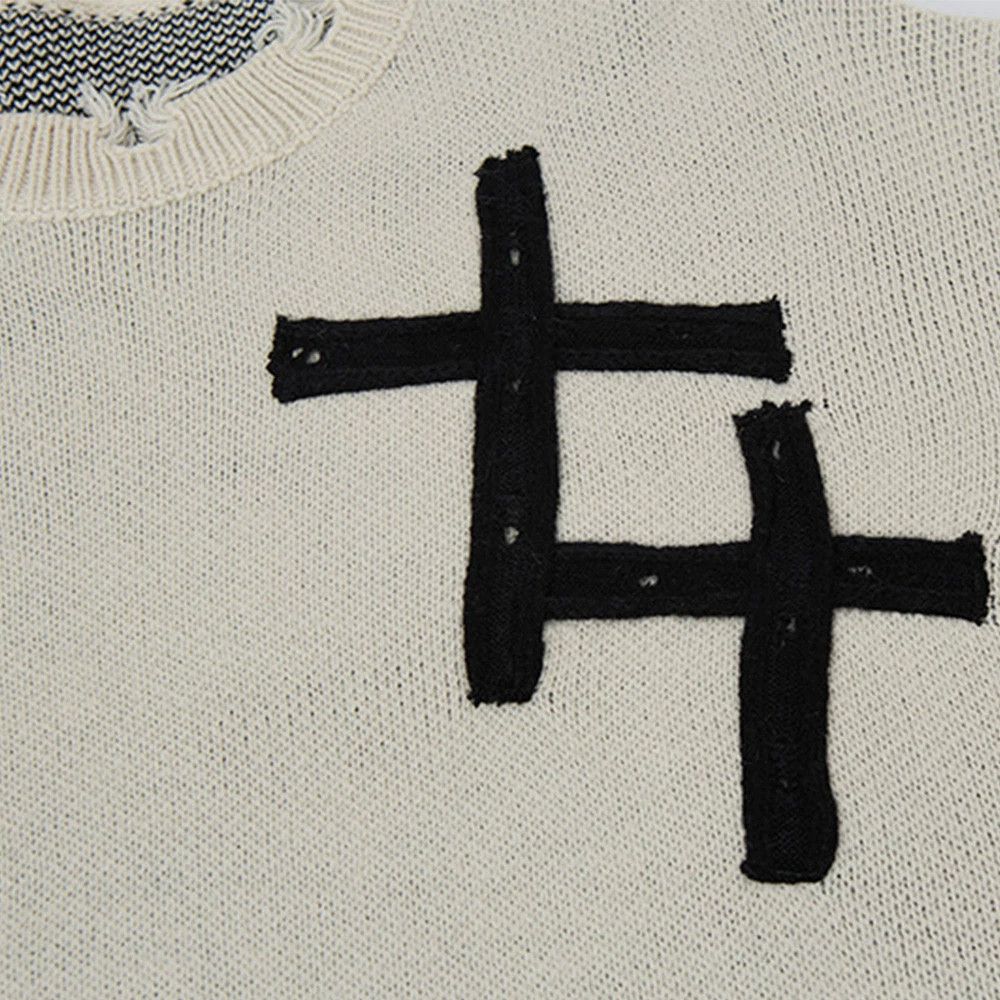 Vintage men's zipper round neck cross sweater Size US M / EU 48-50 / 2 - 3 Thumbnail