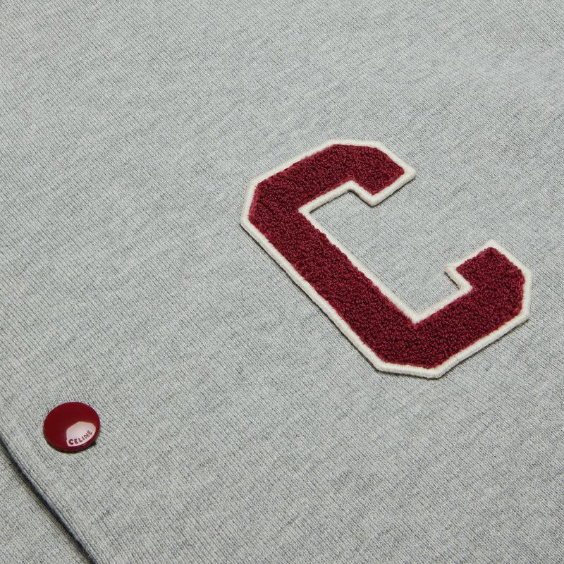 Celine o1mle0426 Teddy Collegiate Jacket in Gray Size US S / EU 44-46 / 1 - 5 Thumbnail