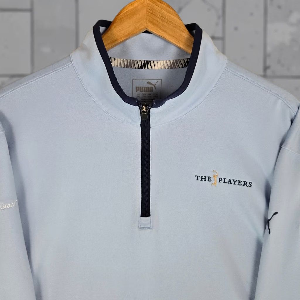 Puma PUMA Pullover Mens 2XL Blue THE PLAYERS Zip Cloud Spun Performance Sawgrass Size US XXL / EU 58 / 5 - 1 Thumbnail