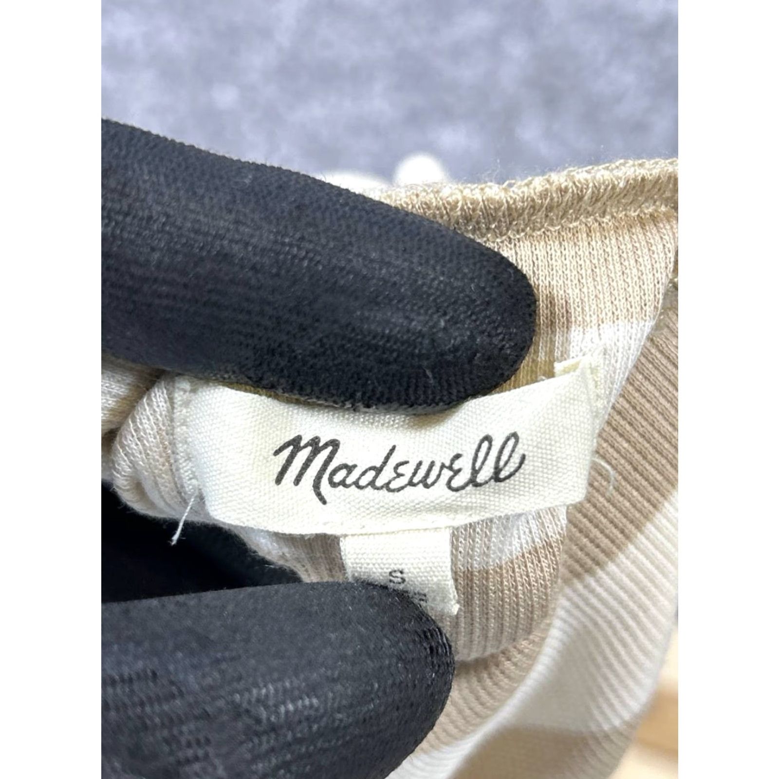 Madewell Madewell Sweater Womens S Knit Striped Brown Cotton Blend Turtleneck Pullover Winter Casual Top Size S / US 4 / IT 40 - 3 Thumbnail