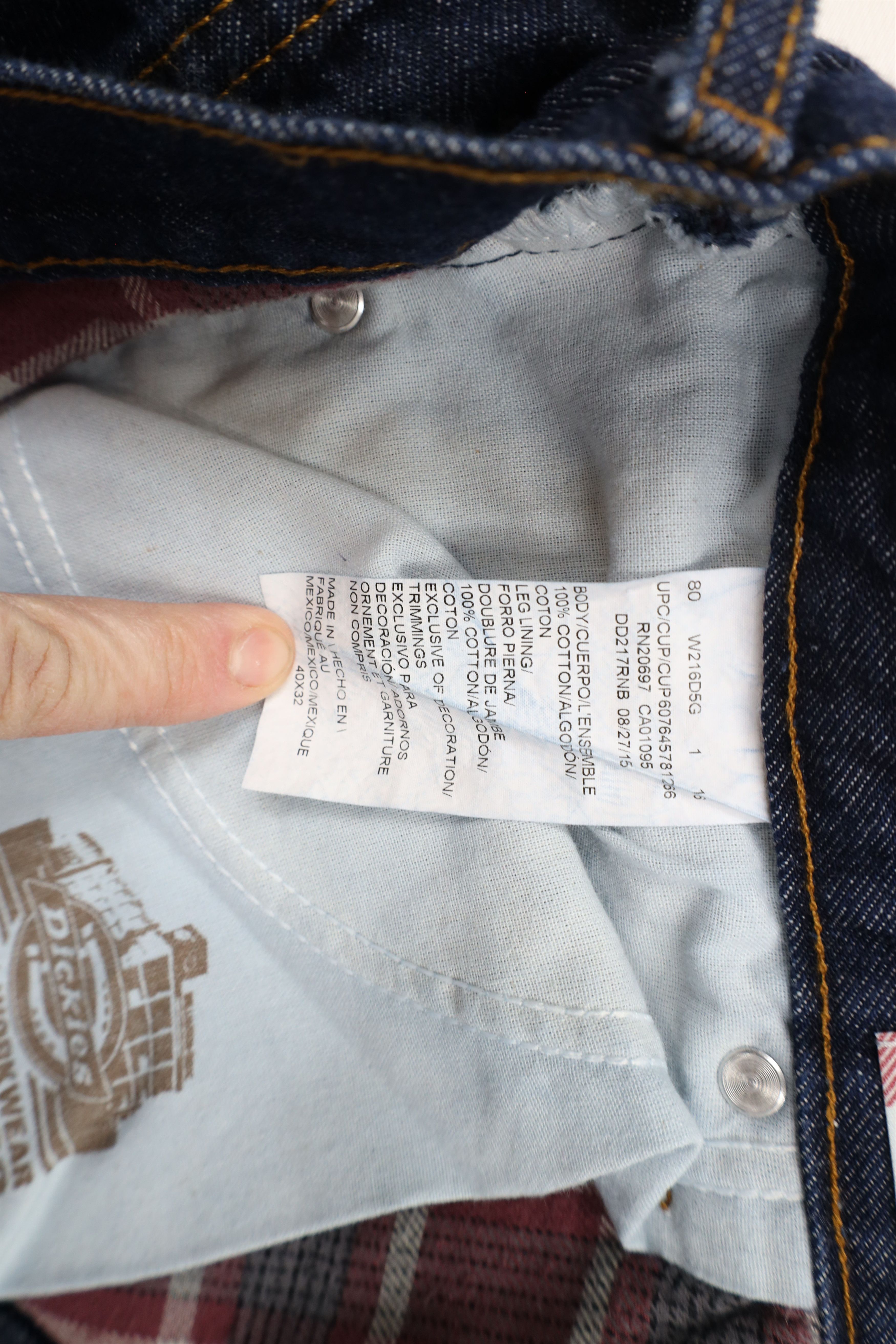 Dickies × Vintage Vintage Dickies Flannel Lined Relaxed Fit Denim Jeans Indigo Size US 40 / EU 56 - 9 Thumbnail