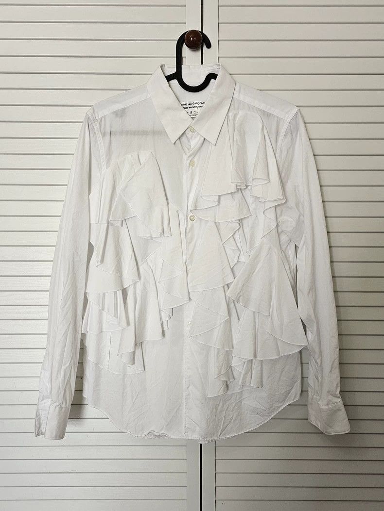 Comme des Garcons Comme Des Garcons White Ruffled Long Sleeve Shirt Size S / US 4 / IT 40 - 2 Thumbnail