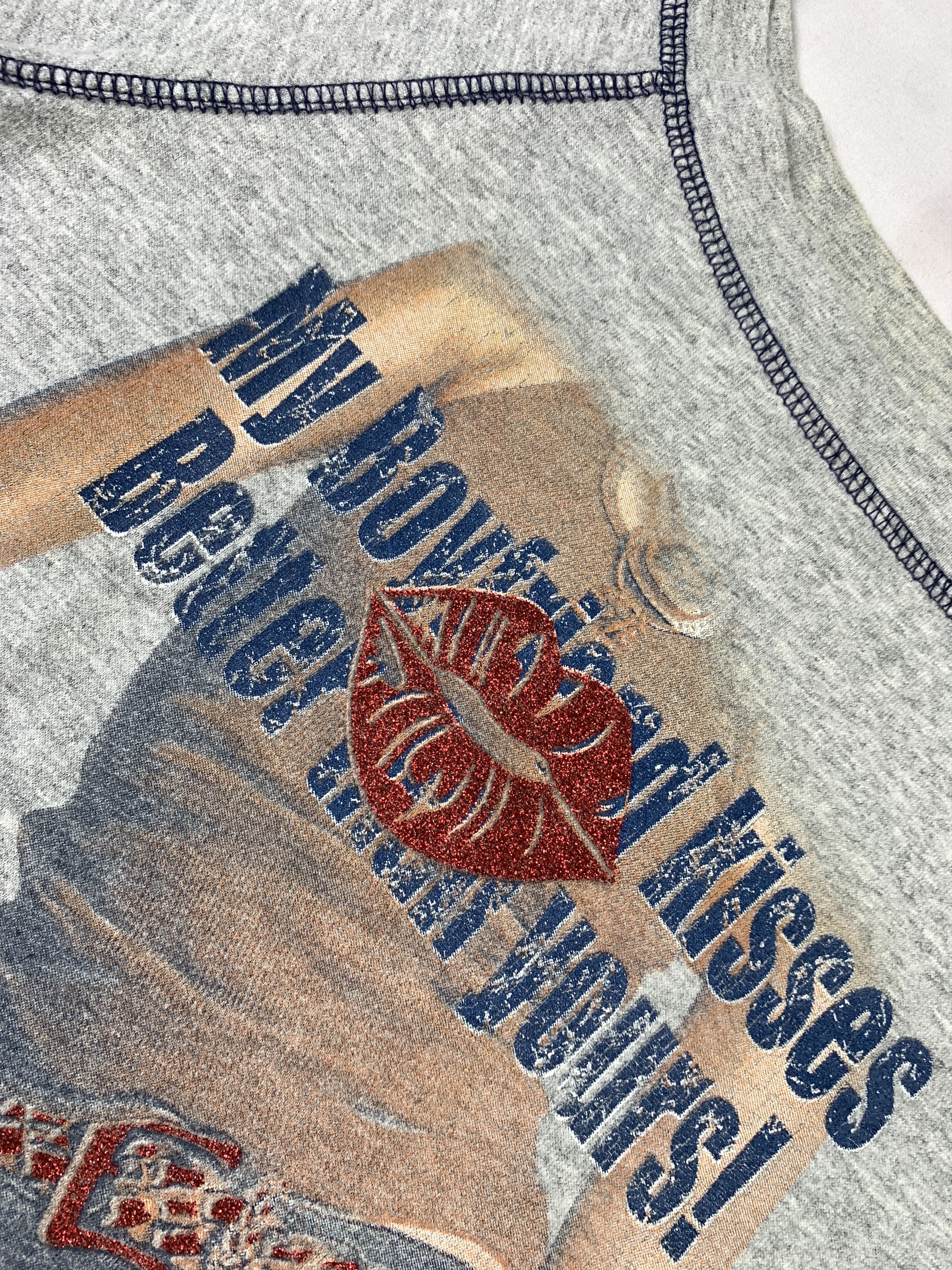 Japanese Brand YagiUSA Gray Quotes Graphic Off-shoulders Tee (M) Size M / US 6-8 / IT 42-44 - 4 Thumbnail