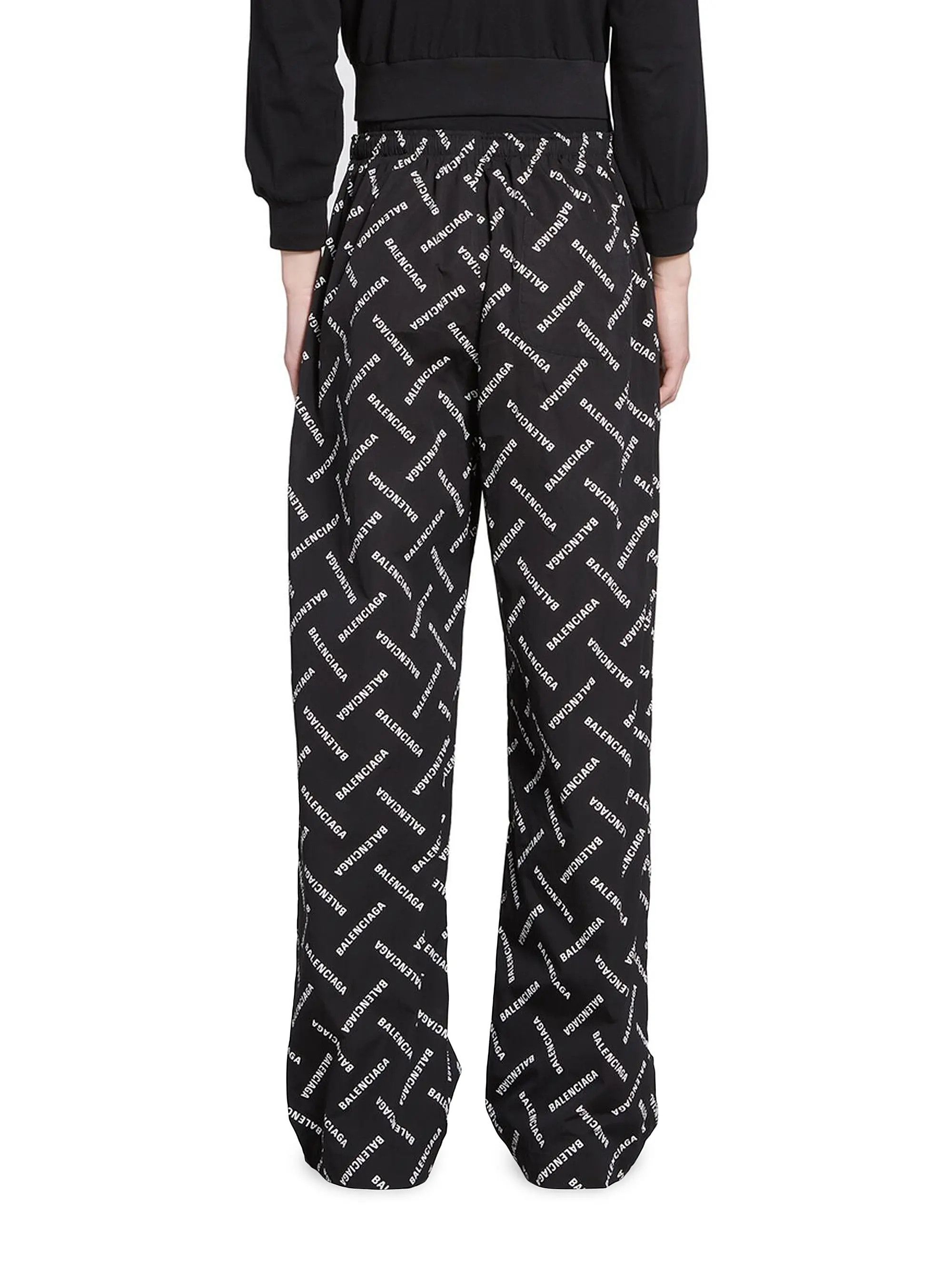 Balenciaga o1srvl11e0925 Bal Diagonal Allover Pyjama Pants in Black Size US 32 / EU 48 - 4 Thumbnail