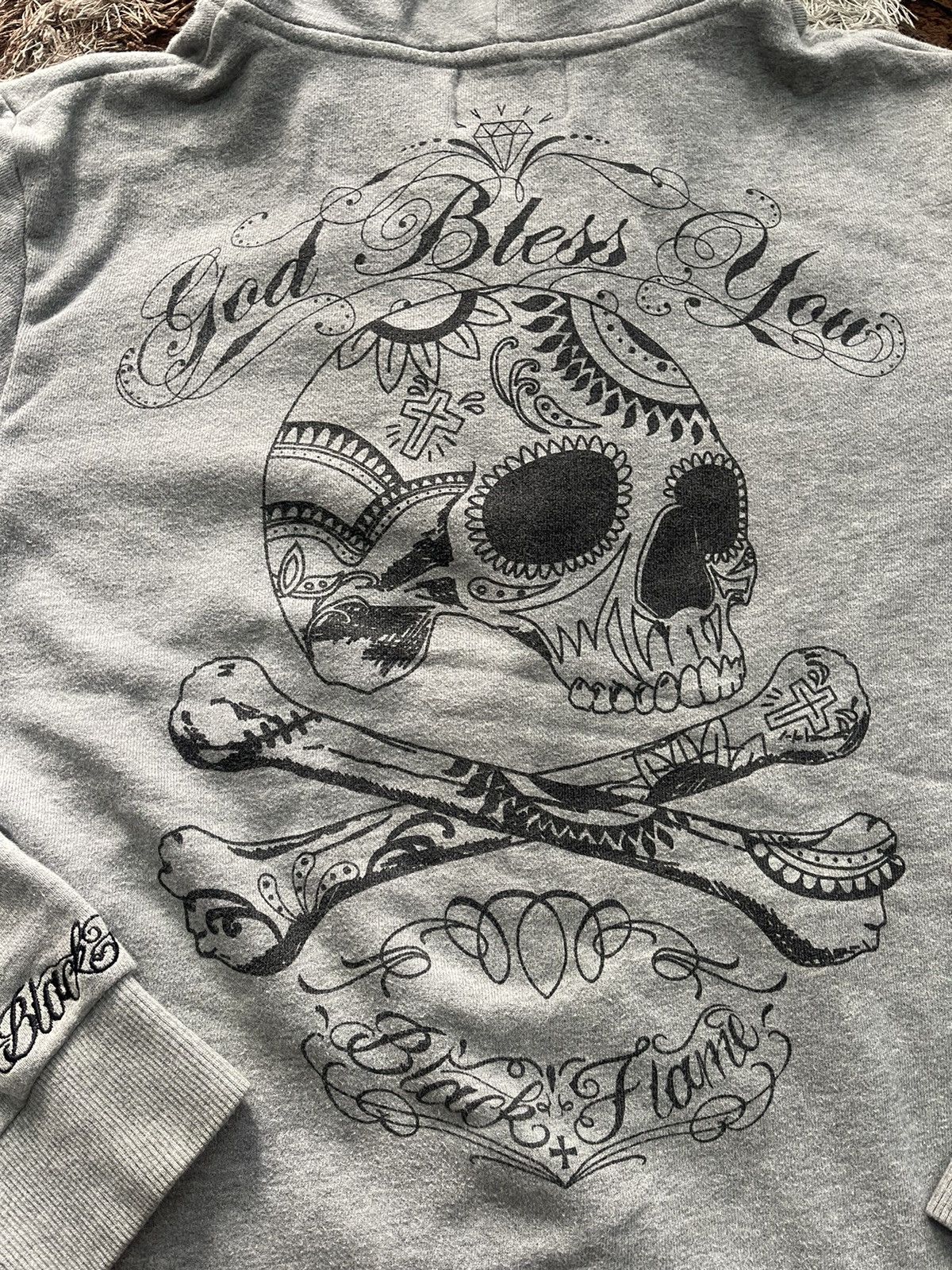 Japanese Brand × Vintage VINTAGE BLACK FLAME SKULLS ZIPPER UP VERY RARE Size US S / EU 44-46 / 1 - 9 Thumbnail