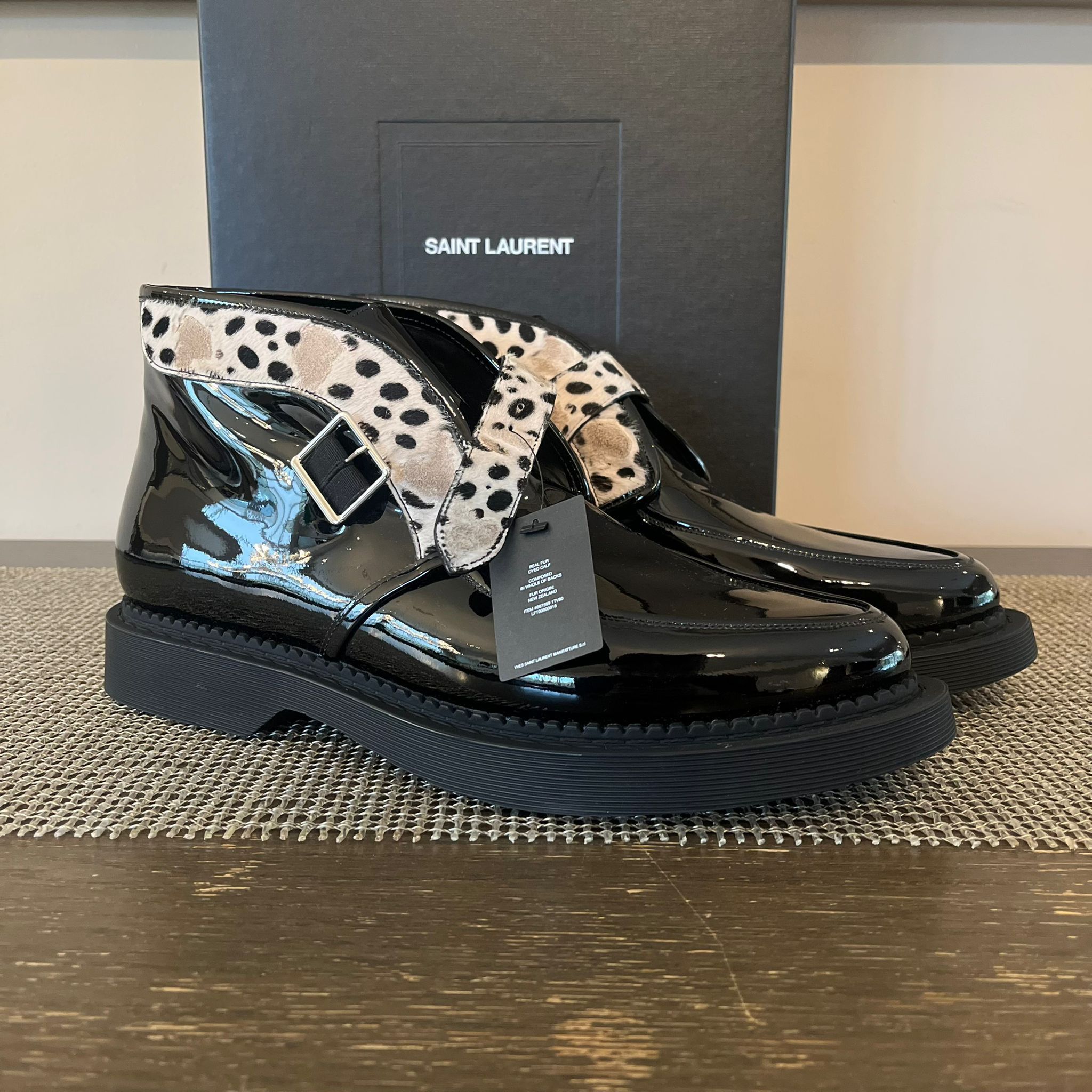 Saint Laurent Paris Teddy 10 Buckled Boots in Patent Black Size US 11 / EU 44 - 8 Thumbnail