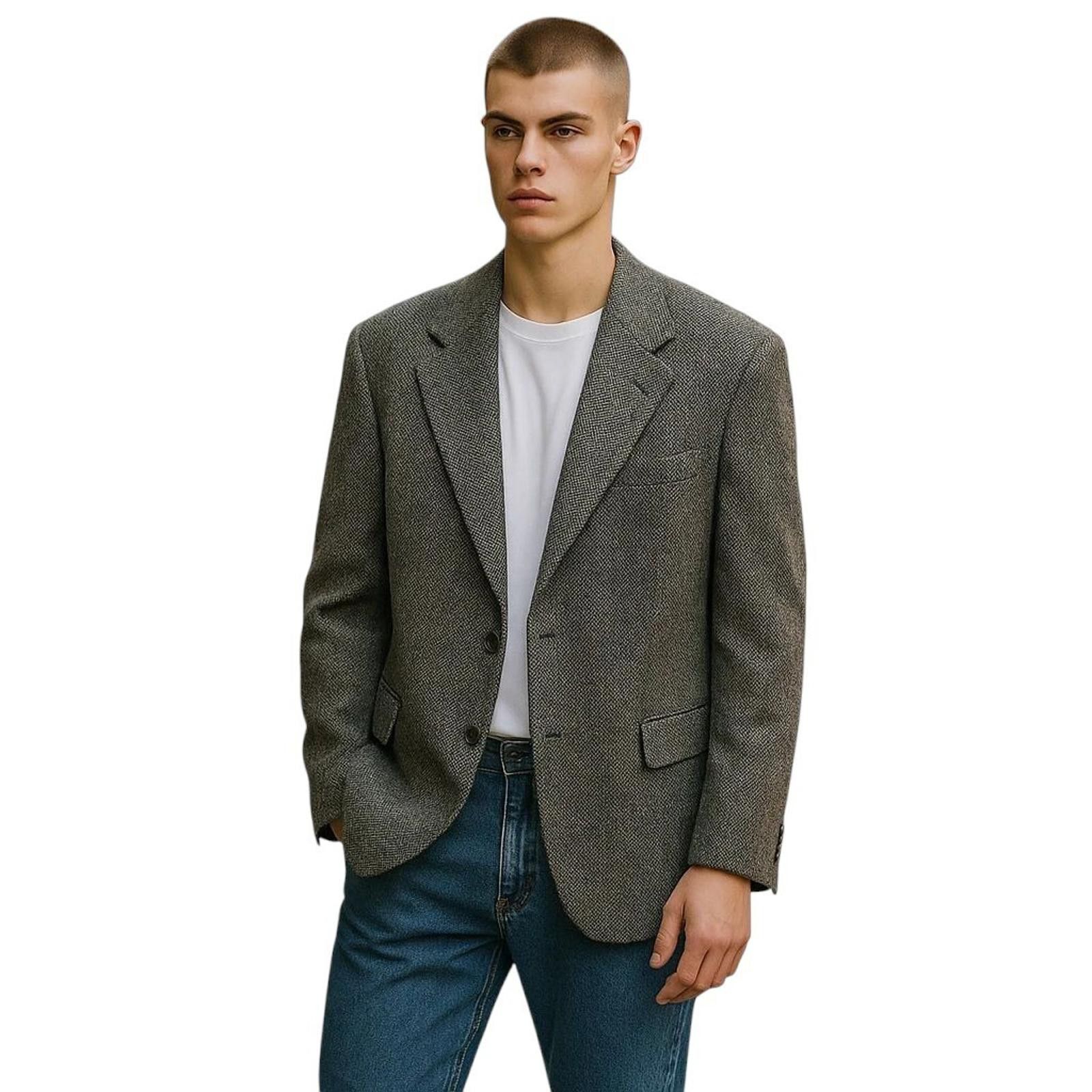 Vintage Harris Tweed Blazer Wool Hand Woven Liberty London