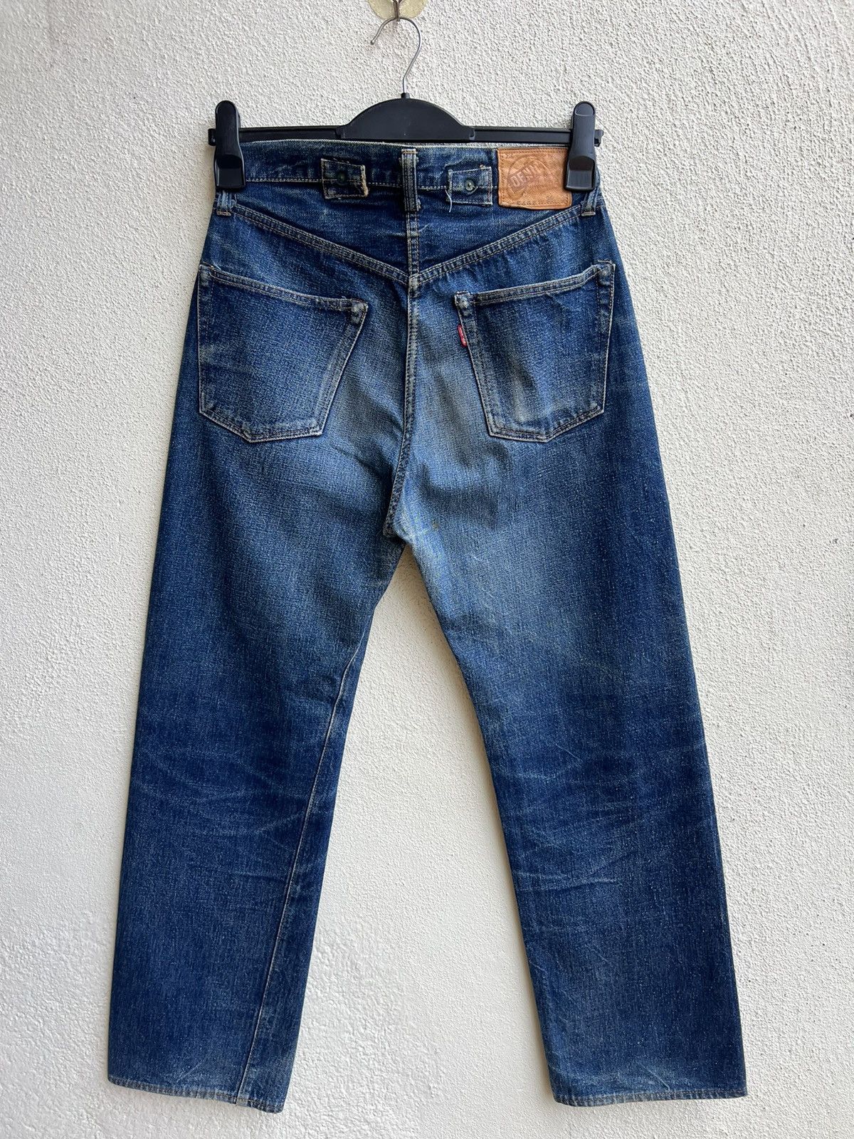 Denime Vintage 90s DENIME Japan Leather Patch Denim Selvedge Jeans Size US 29 - 24 Thumbnail