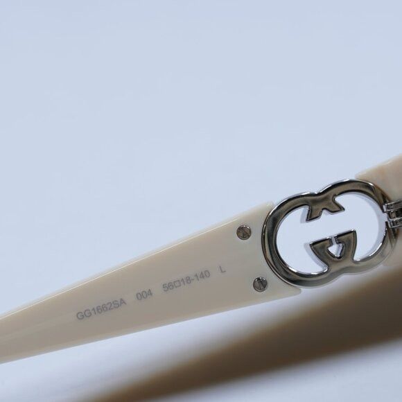 Gucci 🕶️ New Gucci GG1662SA 004 Sunglasses - Ivory Frame Size ONE SIZE - 8 Thumbnail