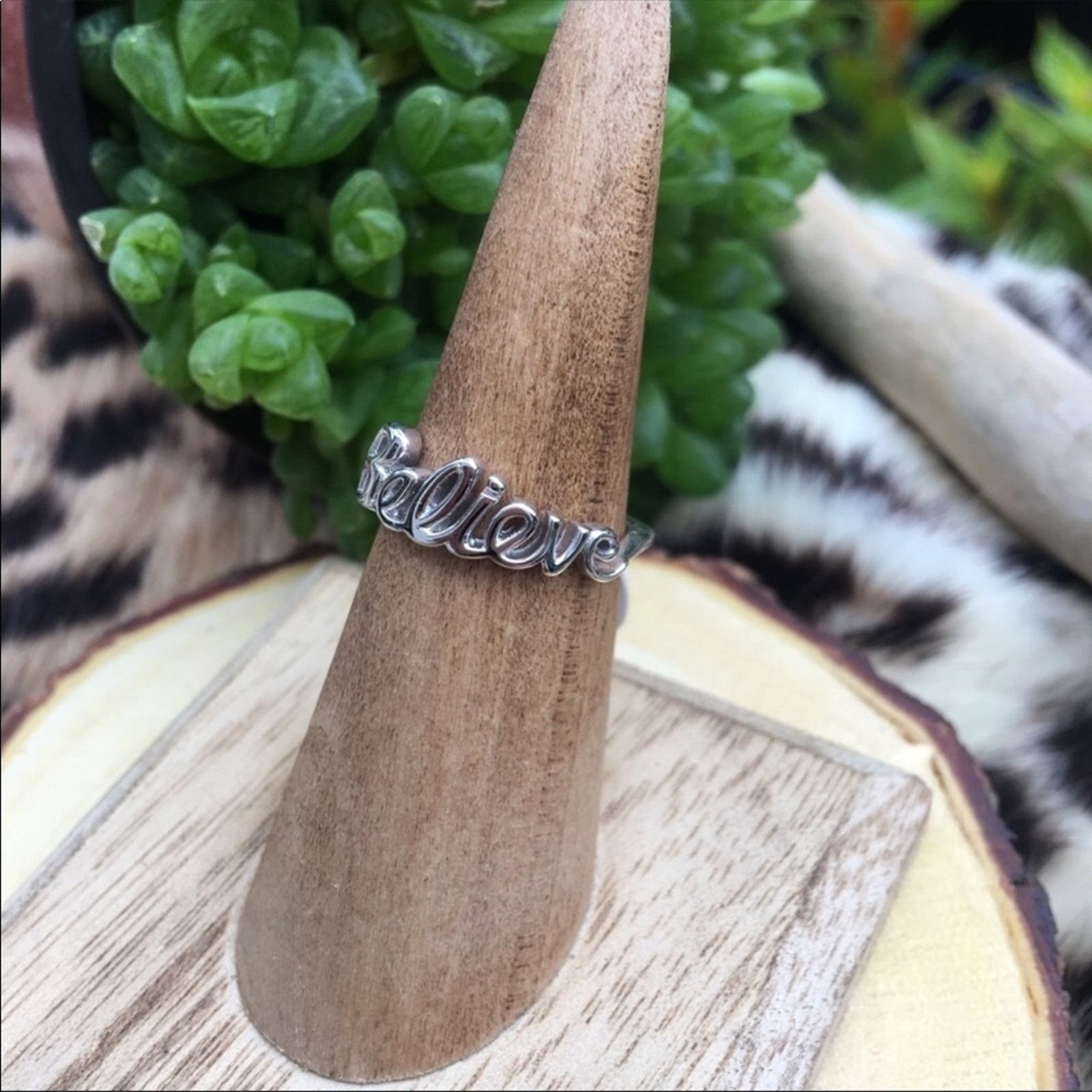 The Unbranded Brand Believe Sterling Silver Ring Size ONE SIZE - 2 Thumbnail
