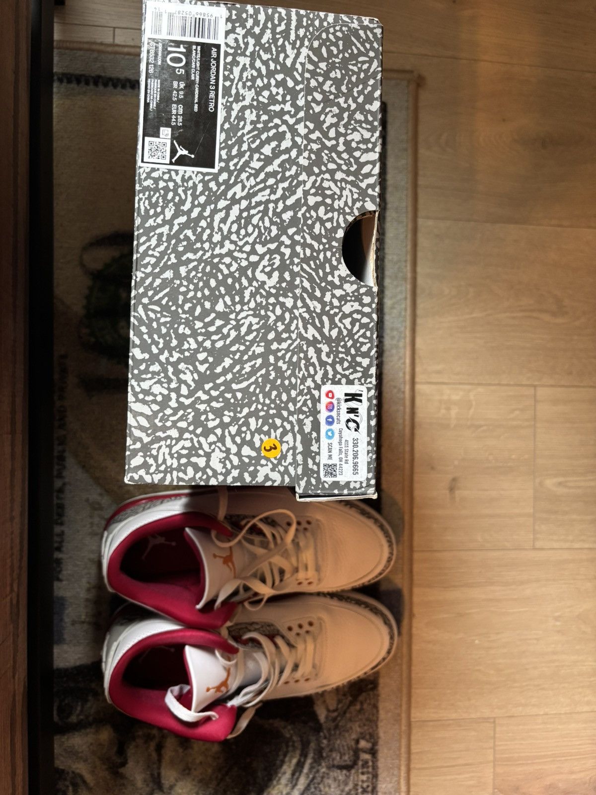 Jordan Brand Jordan 3 Cardinal Red Size US 10.5 / EU 43-44 - 10 Thumbnail