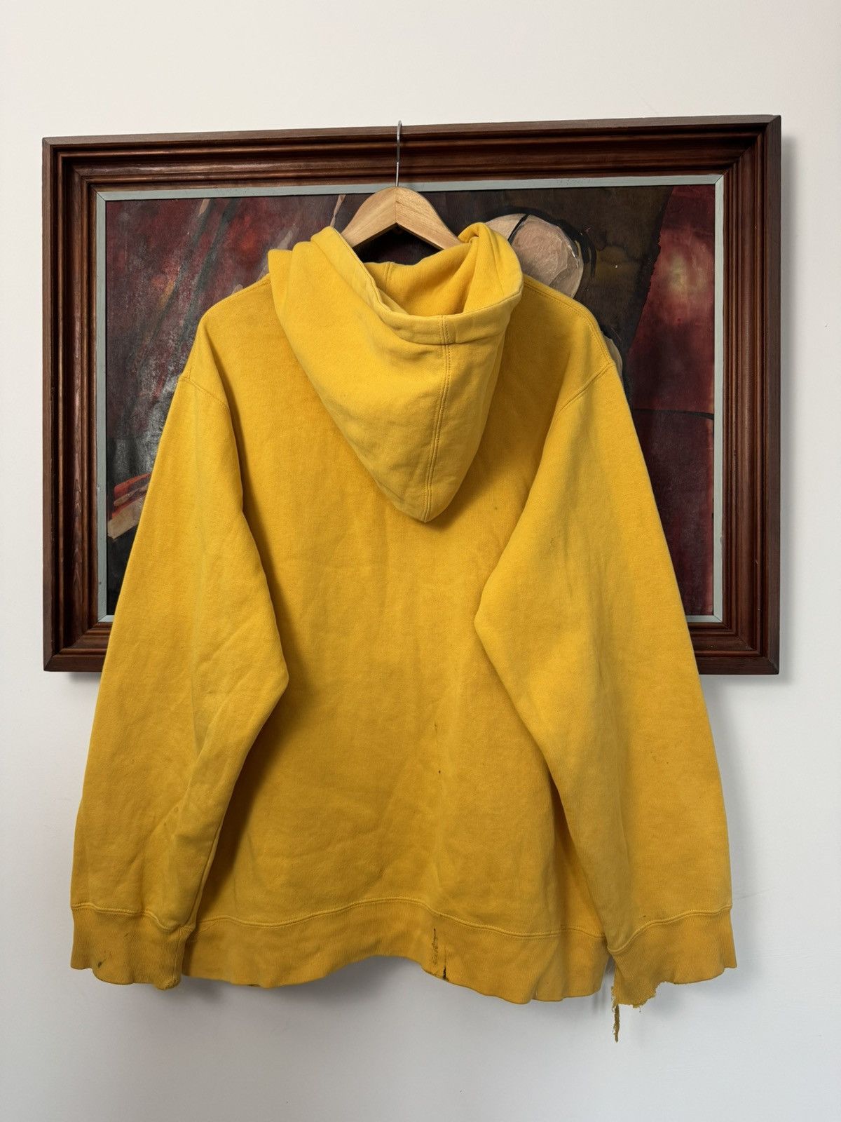 Stussy 💥90s STUSSY BIG LOGO YELLOW HOODIE DISTRESSED WASHED SKATE Size US M / EU 48-50 / 2 - 3 Thumbnail