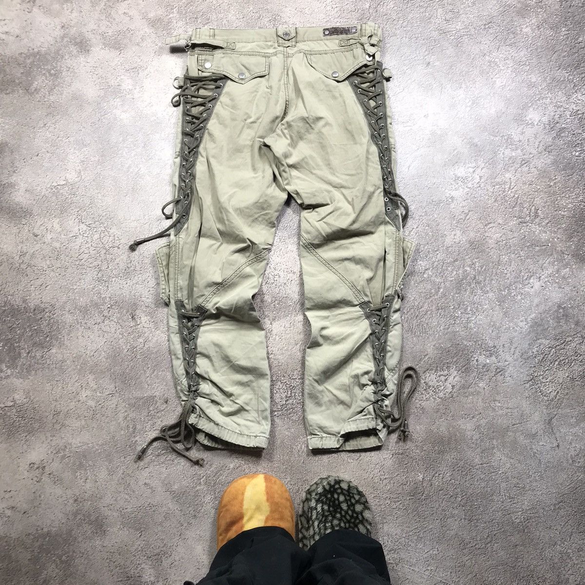 Vintage Vintage 90s Baggy Cargo Pants Parachute Distressed Streetwea Size 31" - 6 Thumbnail