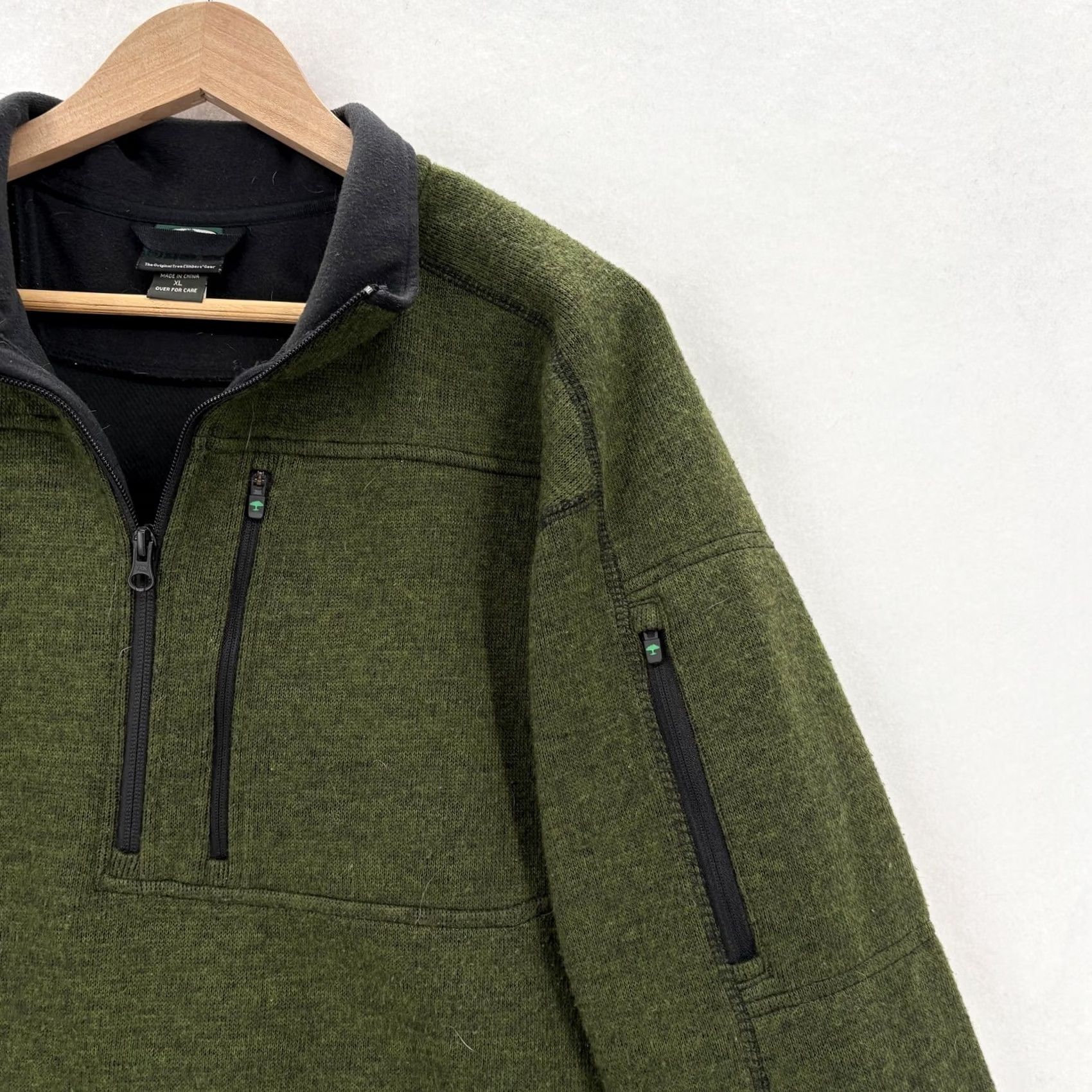 Vintage Arborwear Sweater Mens XL Green Wool Blend 1/4 Zip Mock Neck Workwear Pullover Size US XL / EU 56 / 4 - 2 Thumbnail