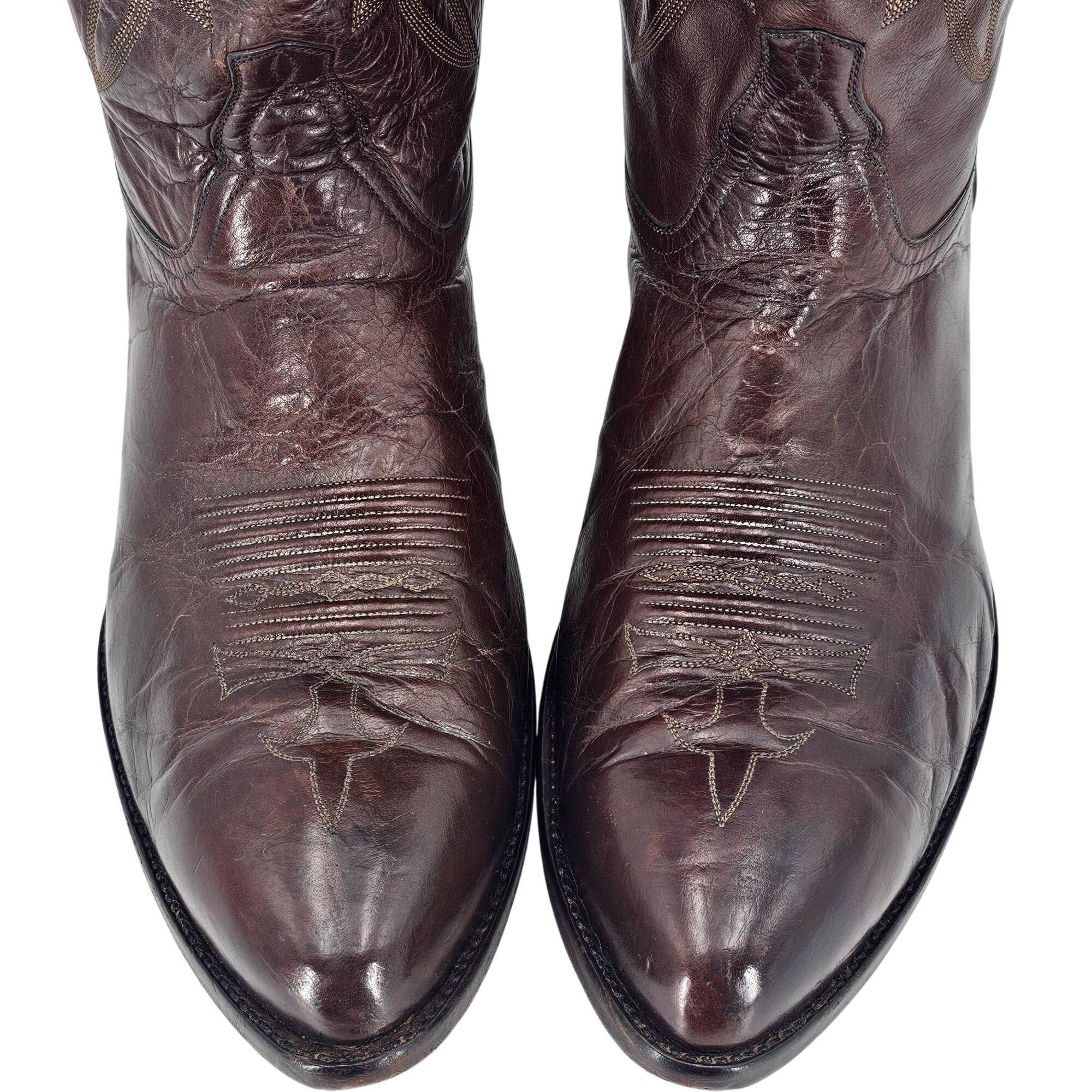 Other Tres Outlaws Falconhead Mens sz 15 Dark Brown Leather Custom Size US 15 / EU 48 - 16 Thumbnail