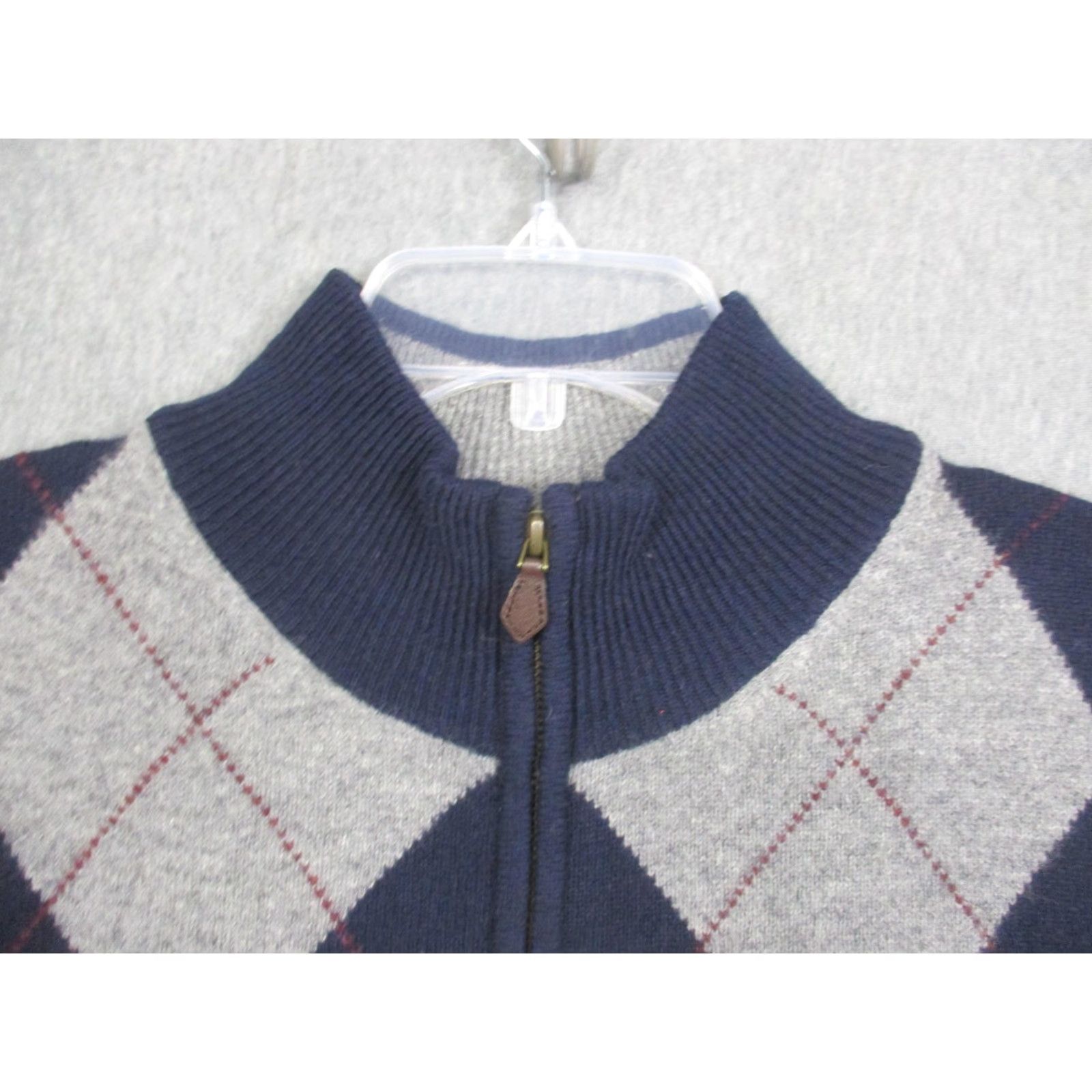 Brooks Brothers VINTAGE Brooks Brothers Sweater Mens XL Navy Argyle Full Zip Scottish Lambswool Pullover Size US XL / EU 56 / 4 - 2 Thumbnail