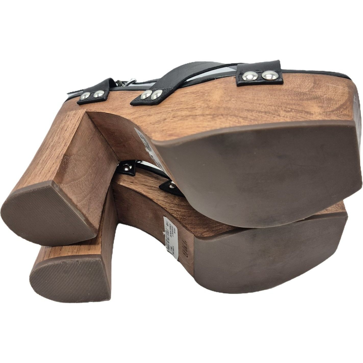 SCHUTZ Schutz Gaylah Black Platform Sandals Block Heels Women's 7.5 Size US 7.5 / IT 37.5 - 3 Thumbnail