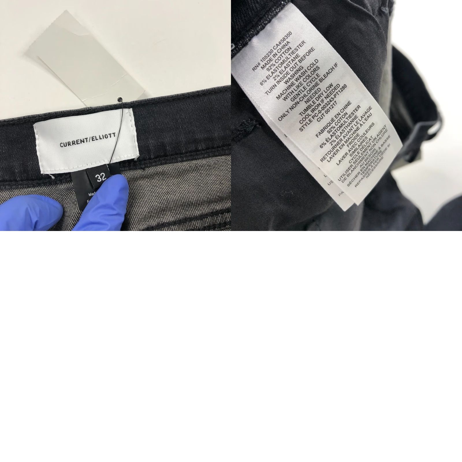 Vintage Current/Elliott Stiletto Jeans Black Mid Rise Denim 32 Regular Women’s 5-Pocket Cotton Blend Jeans Retro Ready List Size 24" / US 00 / IT 34 - 8 Thumbnail