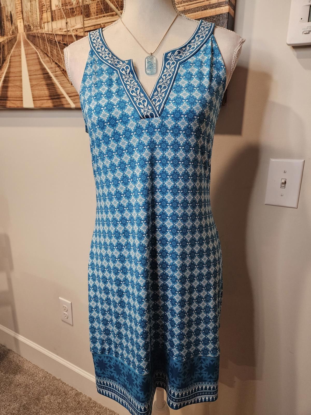 Magliano Magnolia Grace Stylish Blue Patterned Summer Dress Size S / US 4 / IT 40 - 1 Thumbnail