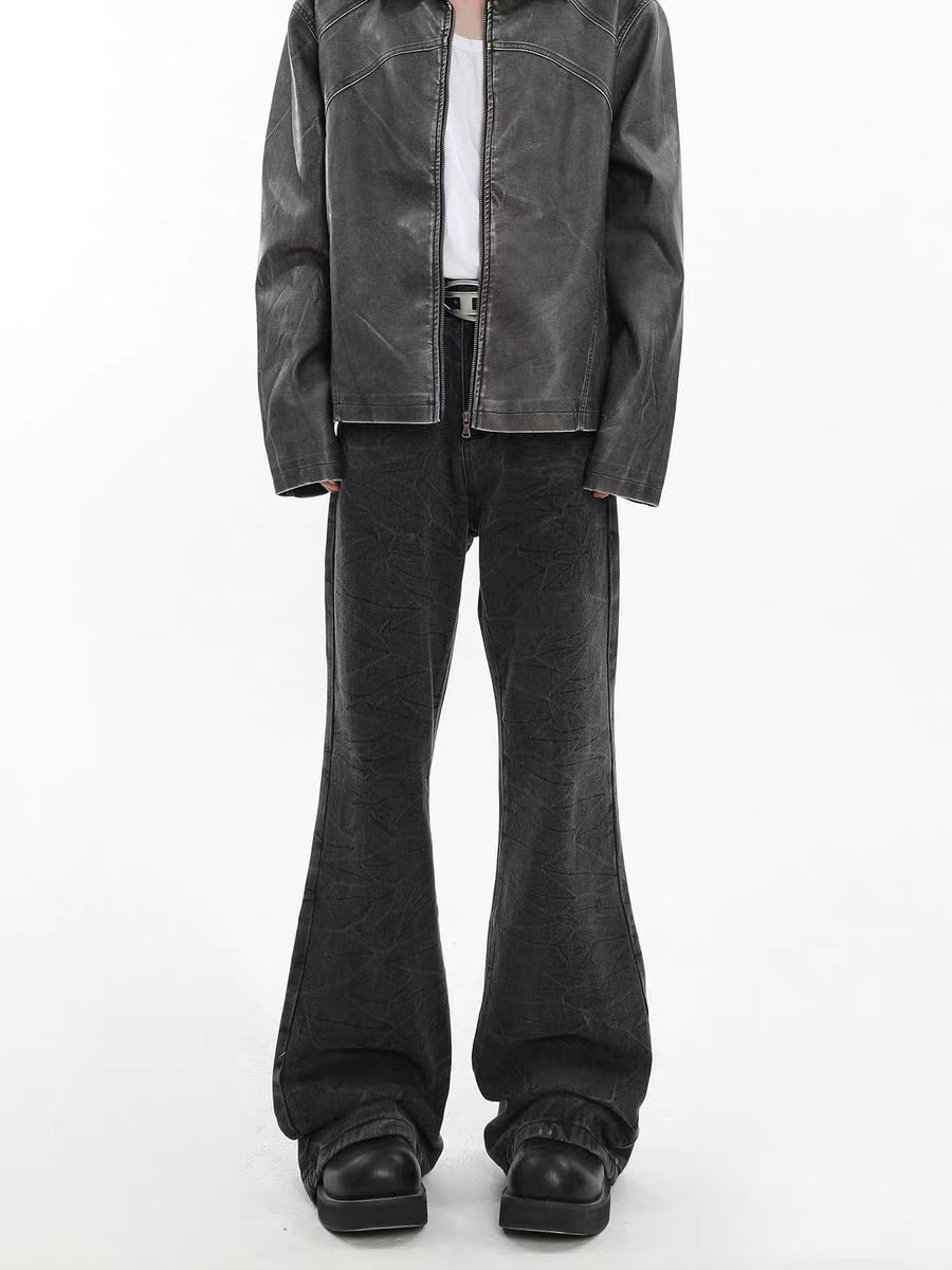 Japanese Brand × Jean Vintage Washed Black Micro Wide Leg Jeans Size US 34 / EU 50 - 2 Thumbnail