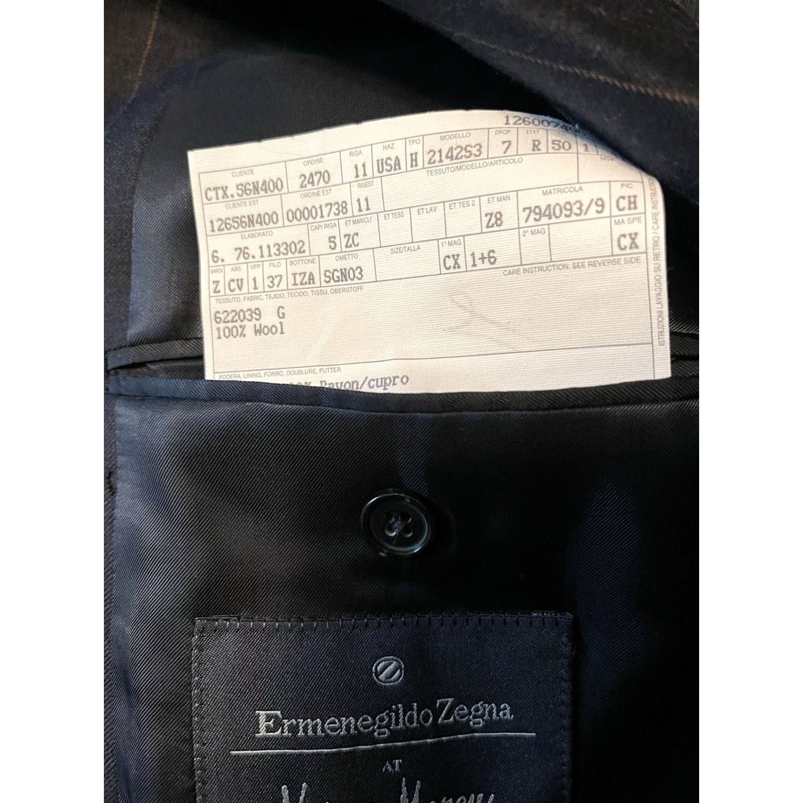 Ermenegildo Zegna Ermenegildo Zegna Neiman Marcus Navy Blue Pinstripe Suit Jacket - Men 40R Size 40R - 5 Thumbnail