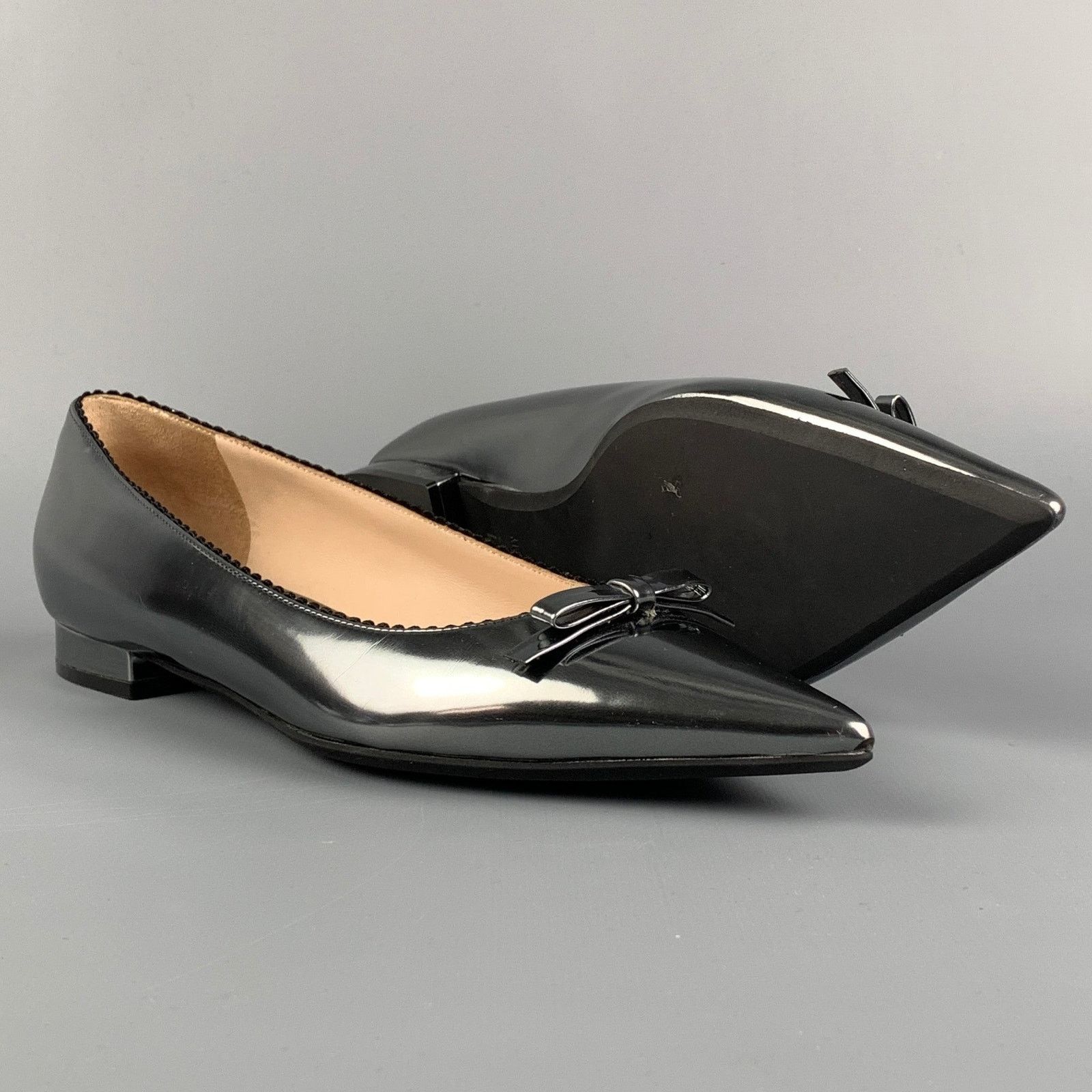 No. 21 Nº21 Size 7 Silver Leather Pointed Toe Flats Size US 7 / IT 37 - 3 Thumbnail