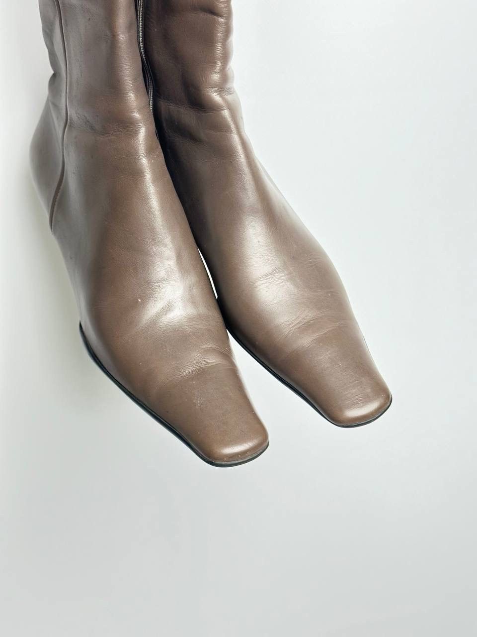 Prada ICON Prada Leather Womens Brown Square Toe Boot Old money Size US 9.5 / IT 39.5 - 3 Thumbnail