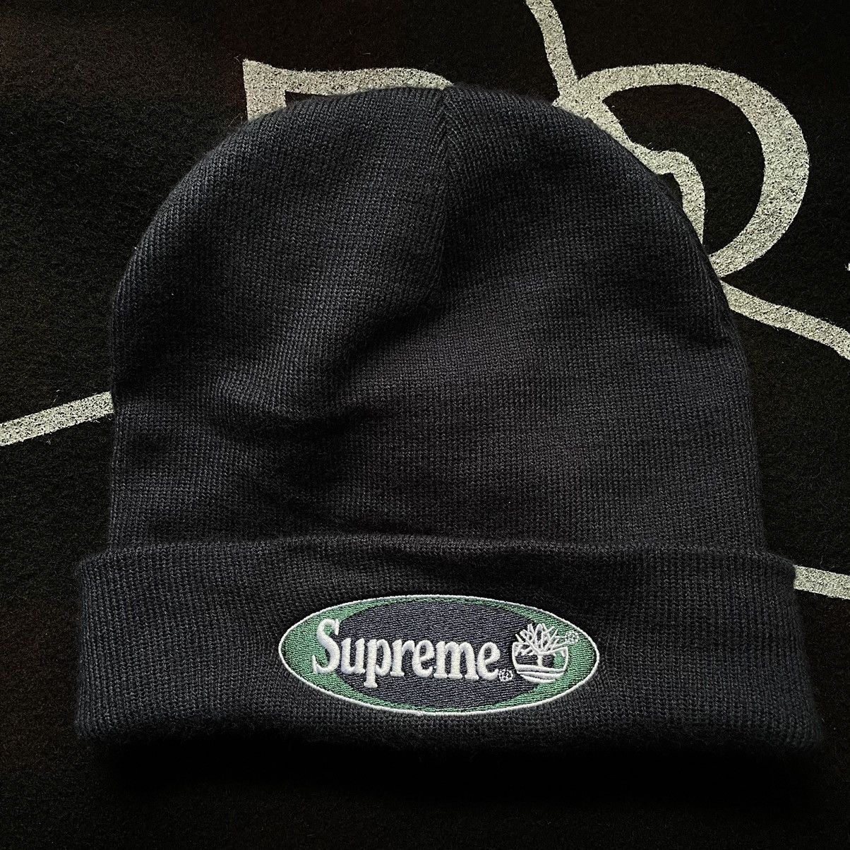 image of Timberland X Supreme Navy Beanie, Men's