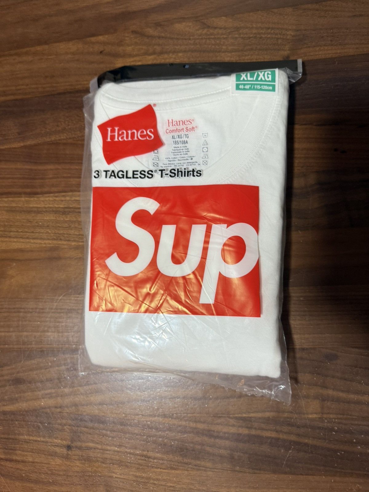 Hanes × Supreme Supreme Hanes Tagless Tees Size XL 3-Pack White T-Shirt Size US XL / EU 56 / 4 - 4 Thumbnail