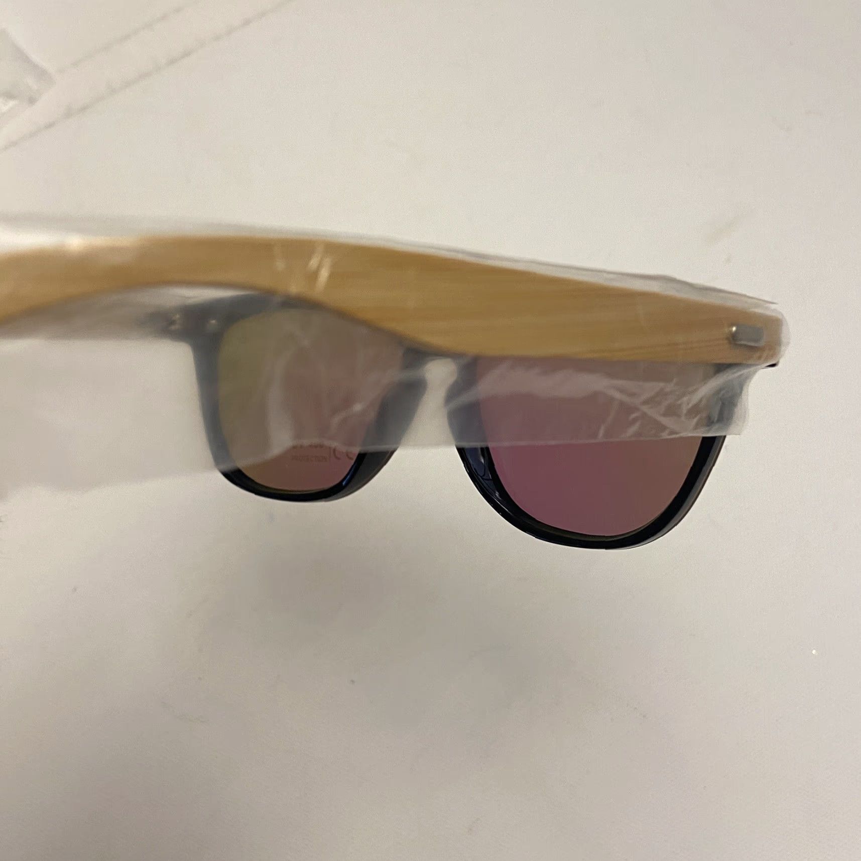 Vintage NEW Unbranded Sunglasses Bamboo Tinted Blue Green UV 400 Size ONE SIZE - 4 Thumbnail