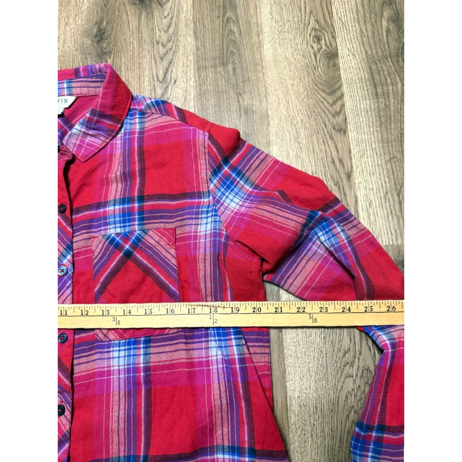 Orvis Orvis Shirt Womens Large L Button-Up Plaid Long Sleeve Blue Red Purple White Cotton Flannel Casual Winter Size L / US 10 / IT 46 - 6 Thumbnail