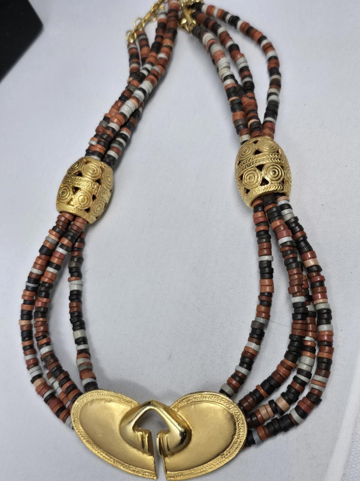 The Unbranded Brand Vintage Tairona Style Beaded Necklace Brass Amulet Ethnic Size ONE SIZE - 5 Thumbnail