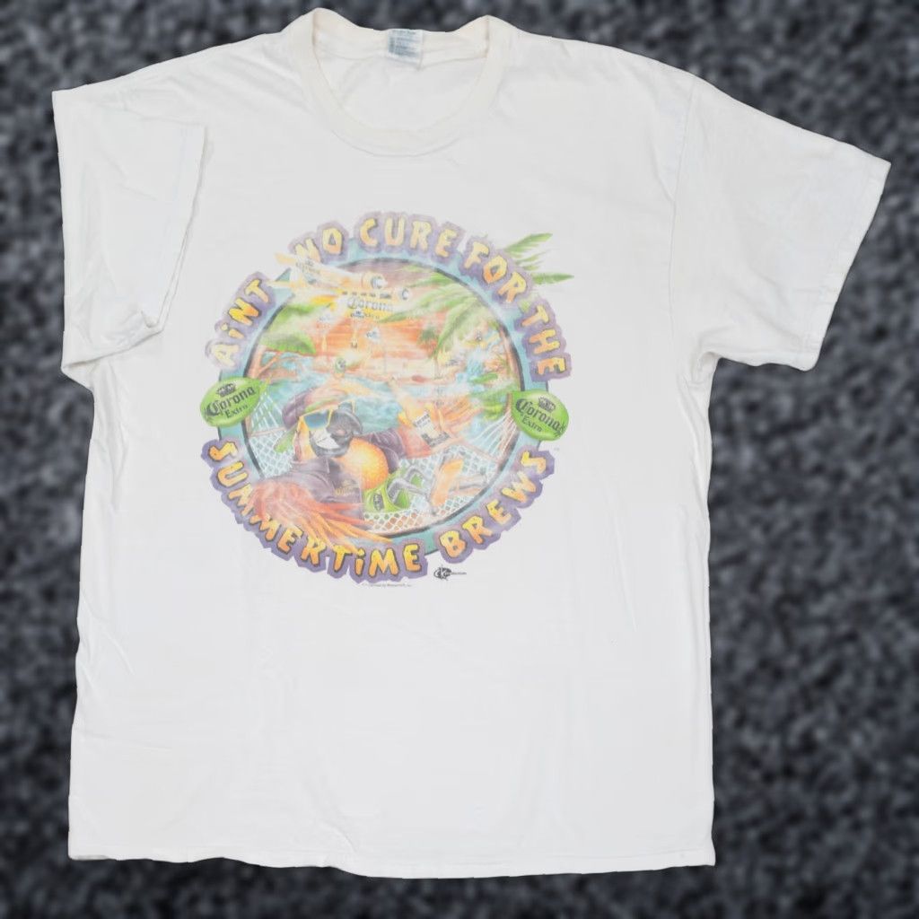 Delta VINTAGE Corona Extra Shirt Mens XL White Beer Beach Summertime Parrot Size US L / EU 52-54 / 3 - 1 Thumbnail