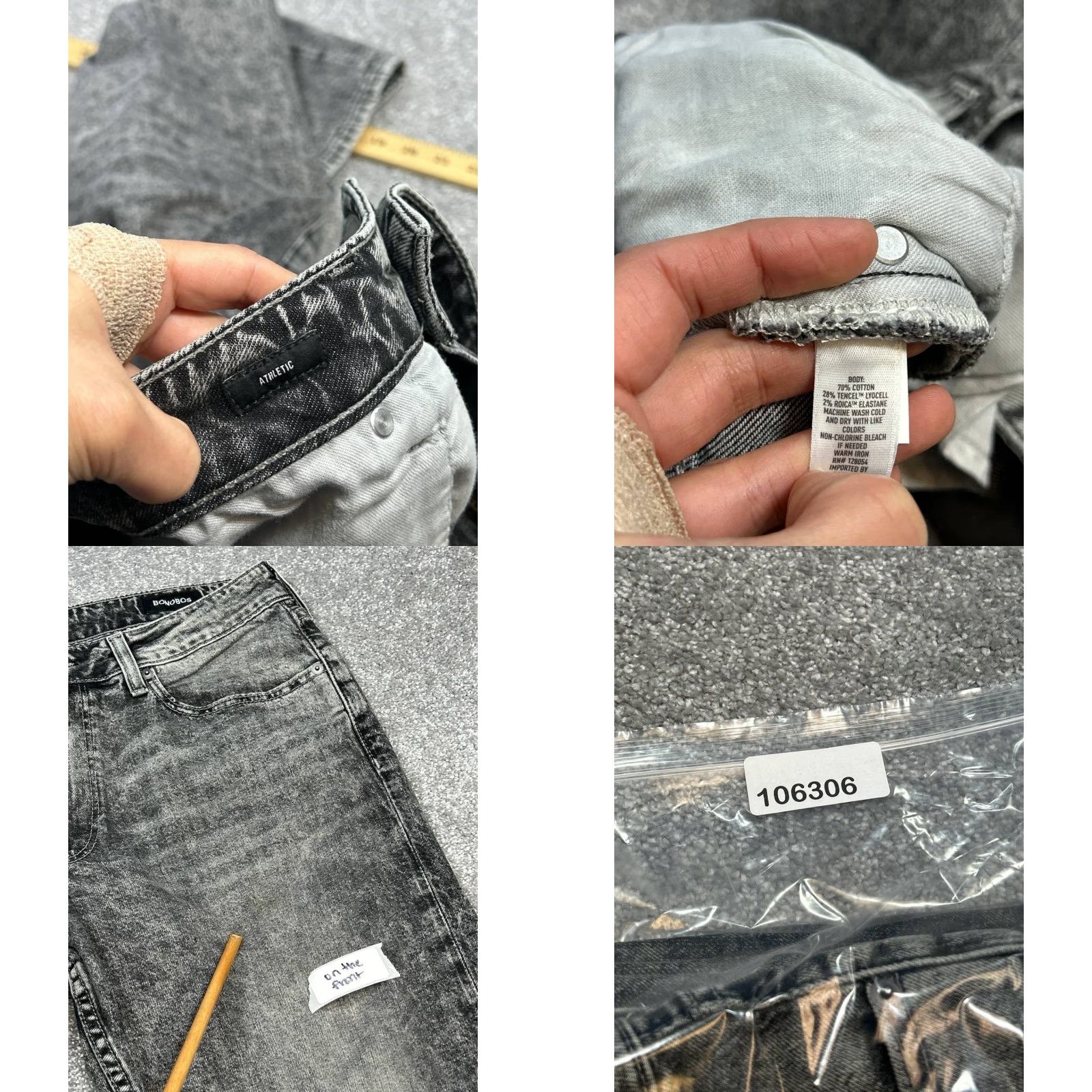 Bonobos Bonobos Jeans Mens 34 Gray Denim Cotton Mid Rise Athletic Fit Straight Leg 36x29 Size US 34 / EU 50 - 8 Thumbnail