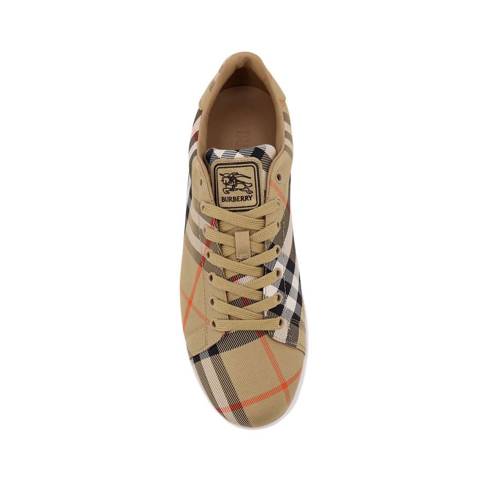 Burberry BURBERRY Beige Canvas Ceckered Sneakers New & Authentic (Men Size US 6 / EU 39 - 5 Thumbnail