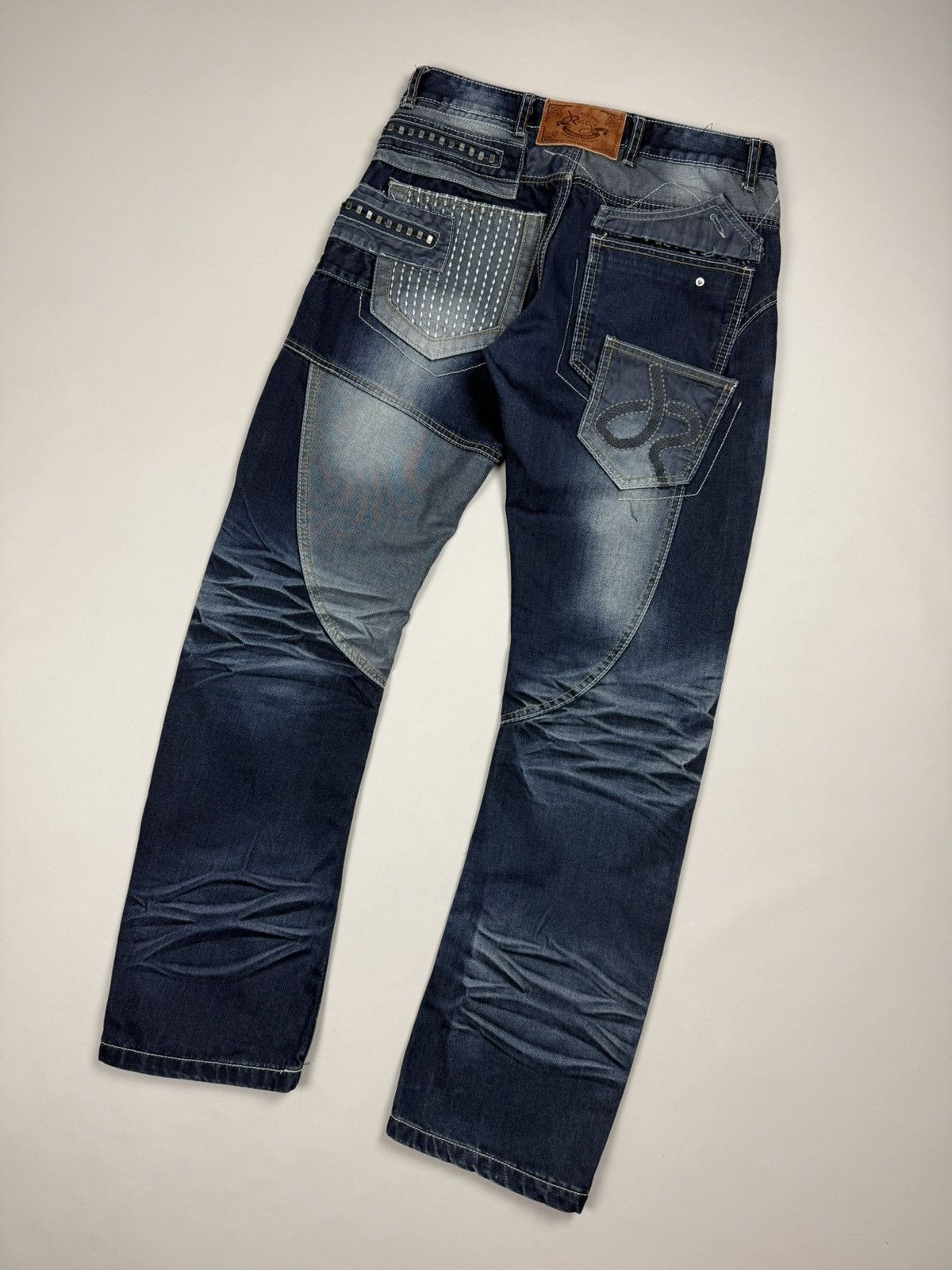 Japanese Brand J-Rag Men’s Japanese Style Multipocket Patchwork Jeans Size US 33 - 21 Thumbnail