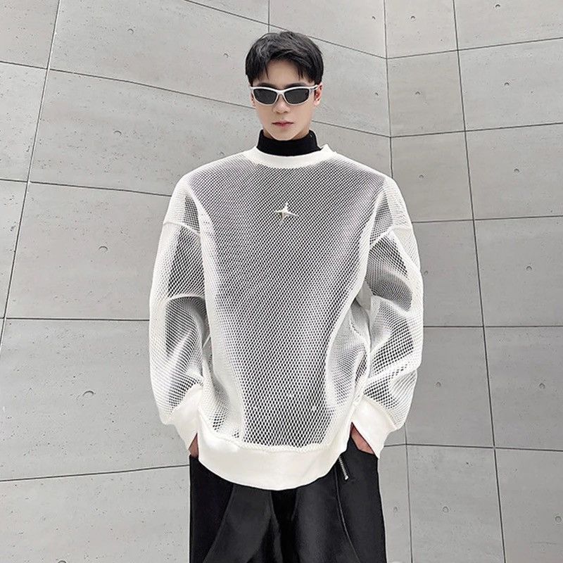 Japanese Brand × Vintage Sweatshirt with long sleeves and cutouts holes sweater y2k Size US L / EU 52-54 / 3 - 6 Thumbnail