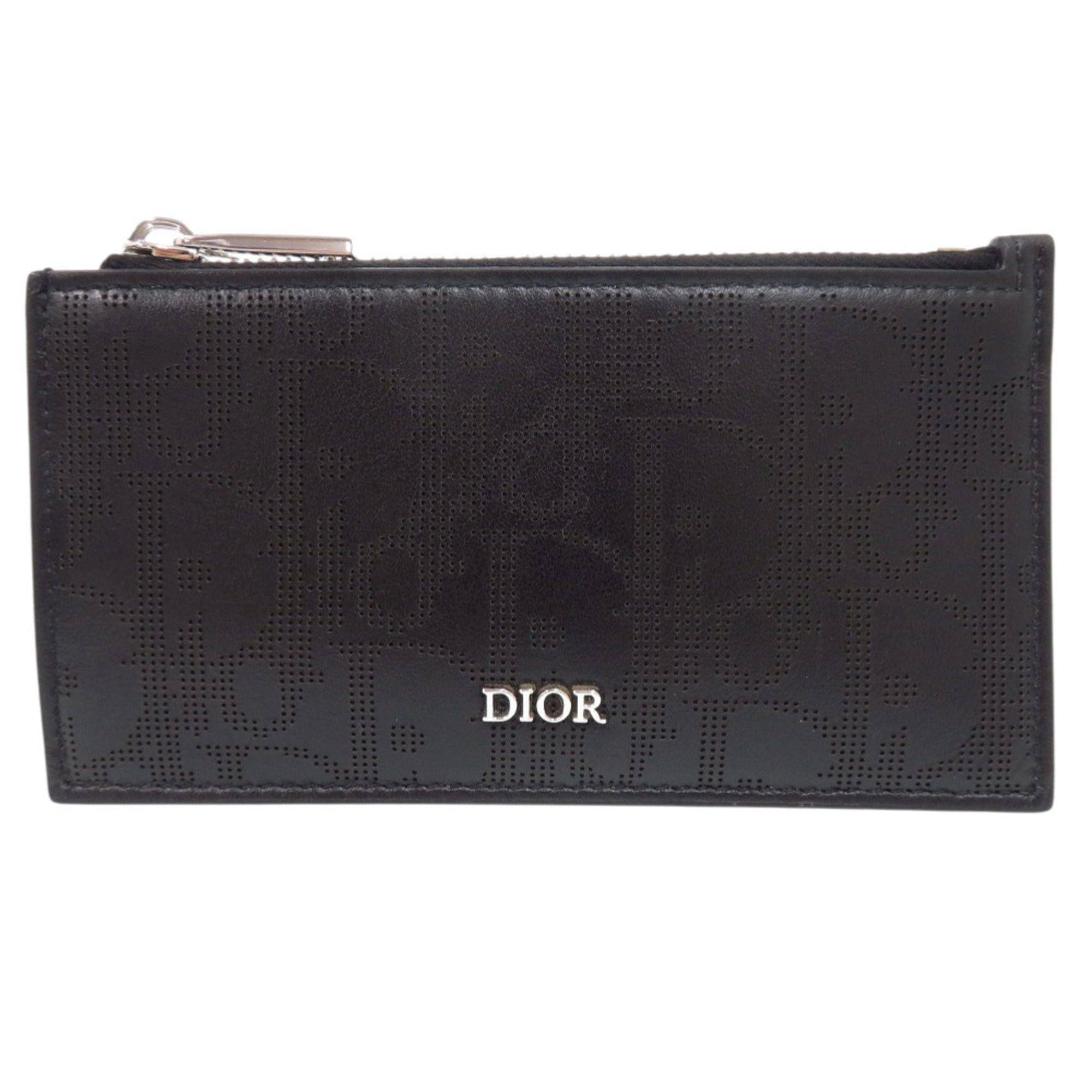 Dior Like New Christian Dior Oblique Galaxy 2ESBC250VPD Leather Black Wallet/Coin Case 0507 Size ONE SIZE - 1 Thumbnail
