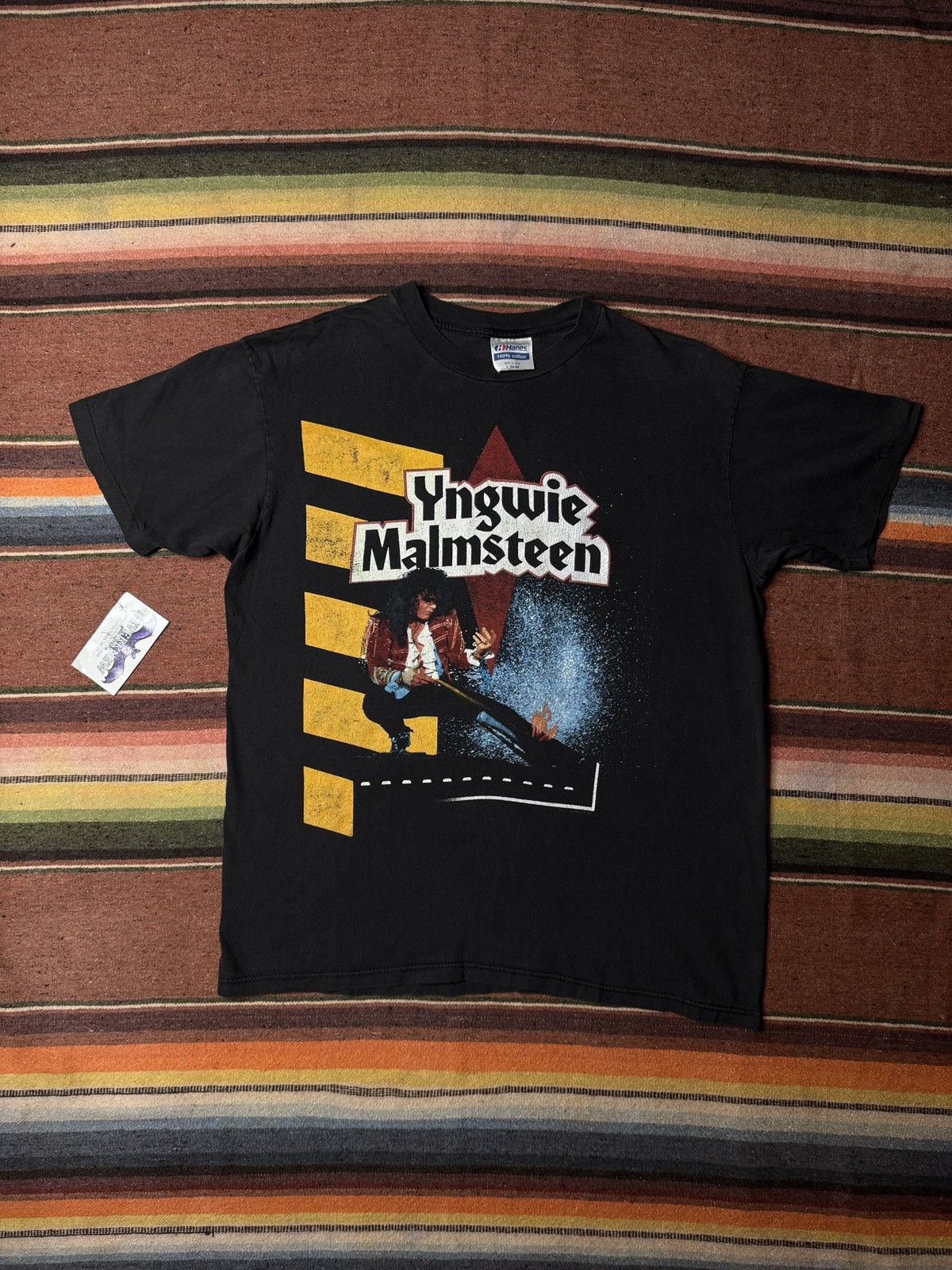 Band Tees × Vintage Vintage 1980's Yngwie Malmsteen Band Tee Shirt Size US L / EU 52-54 / 3 - 2 Thumbnail