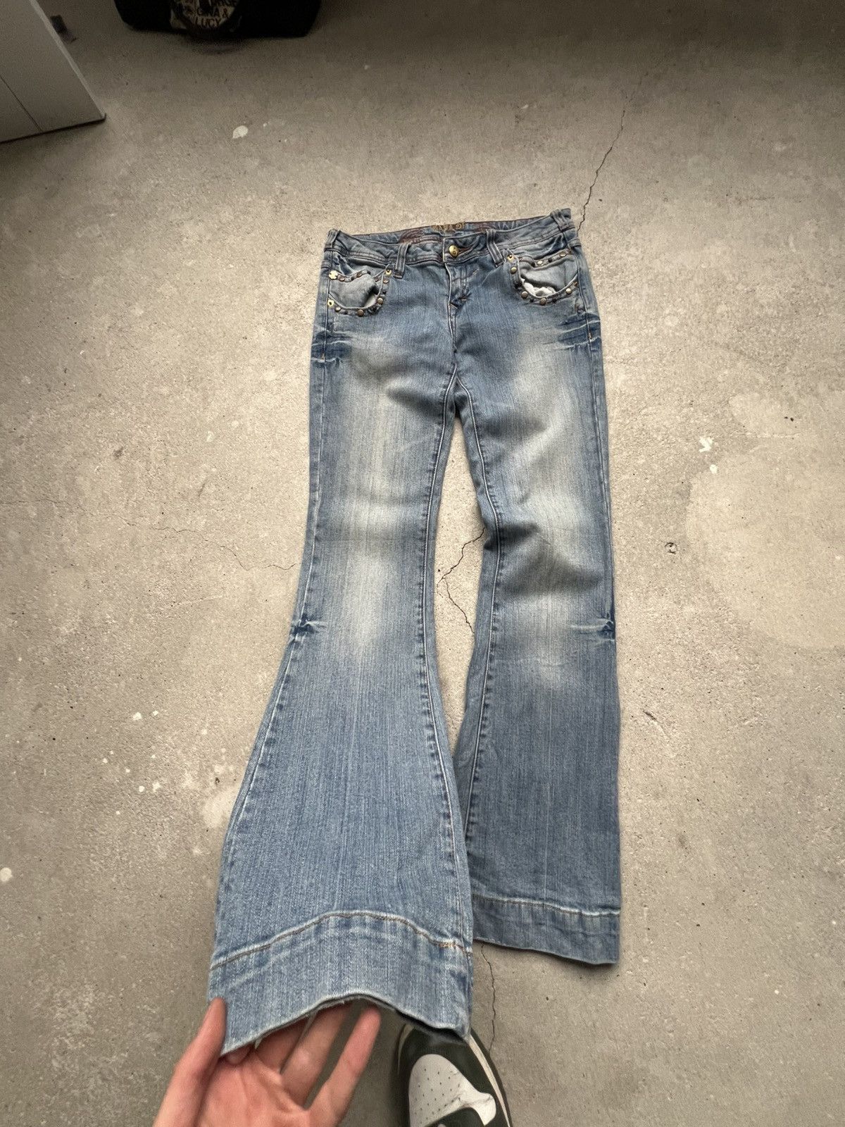 Hysteric Glamour × If Six Was Nine × Le Grande Bleu (L.G.B.) Rare Flared IfSixWasNine Junya LGB Style jeans Y2K Size 28" / US 6 / IT 42 - 6 Thumbnail