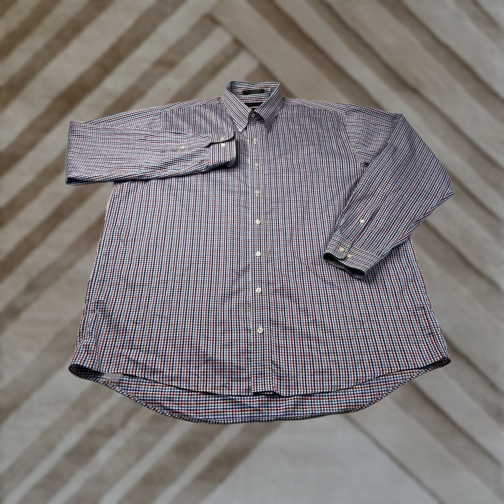 Allen Edmonds Allen Edmonds Performance Shirt XXL Long Sleeve Check Mens Button Down Casual Dress Shirt Size US XXL / EU 58 / 5 - 1 Thumbnail