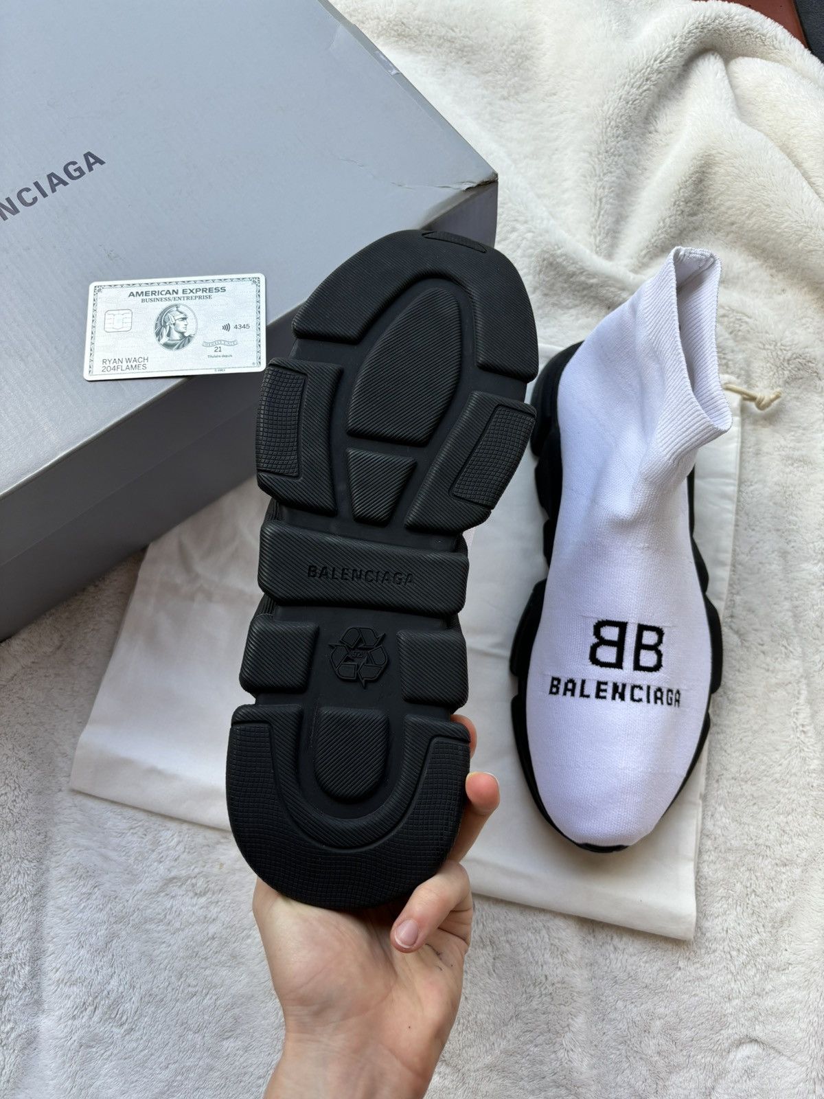 Balenciaga Balenciaga White/Black Speed Runners Sneakers Size US 11 / EU 44 - 4 Thumbnail