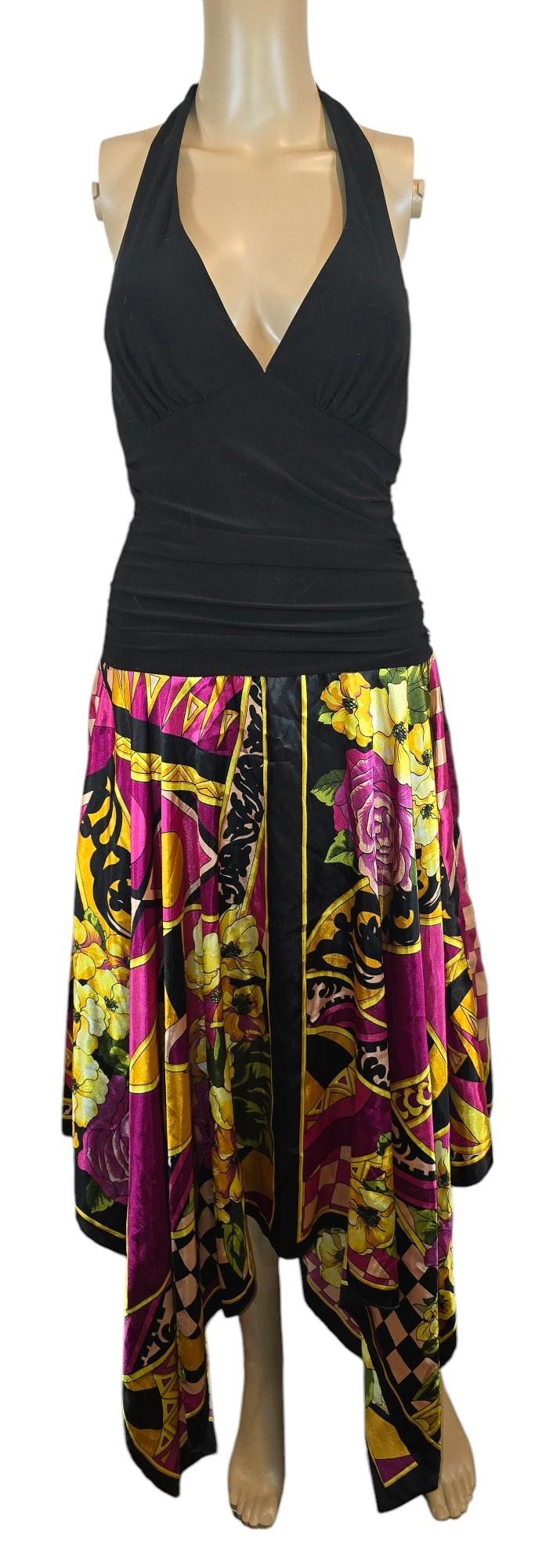 Designer Betsy & Adam Colorful Halter Dress - Size 8 Size M / US 6-8 / IT 42-44 - 1 Thumbnail
