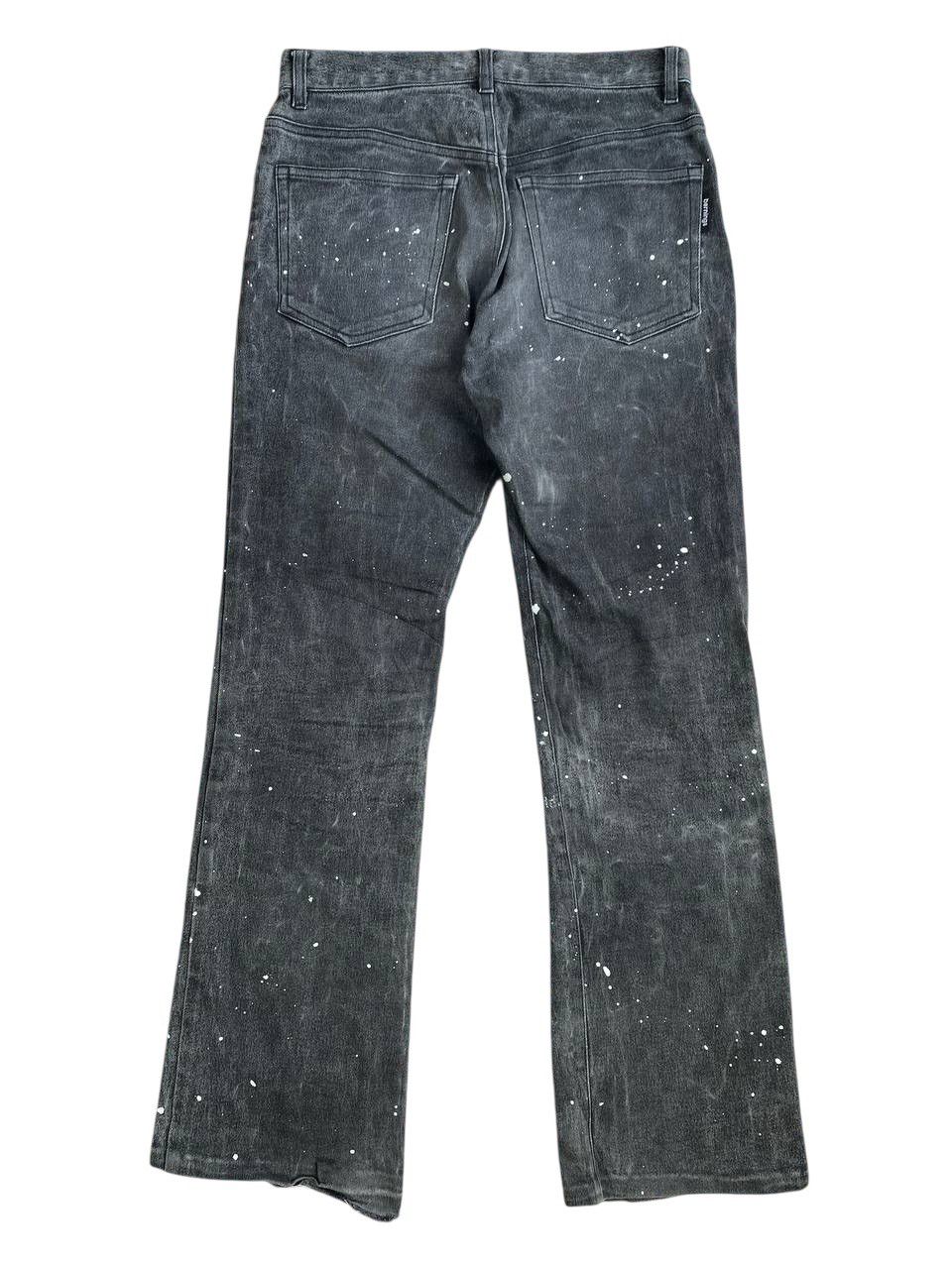 Japanese Brand Y2K 2000’s Berning Sho Paint Splatter Poem Black Denim Size US 29 - 9 Thumbnail