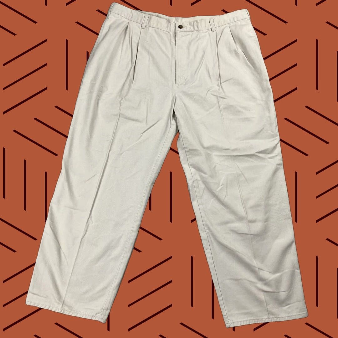Dockers VINTAGE 90s DOCKERS LEVIS PLEATED CHINO PANTS Beige 42x30 Mens Size US 42 / EU 58 - 1 Thumbnail