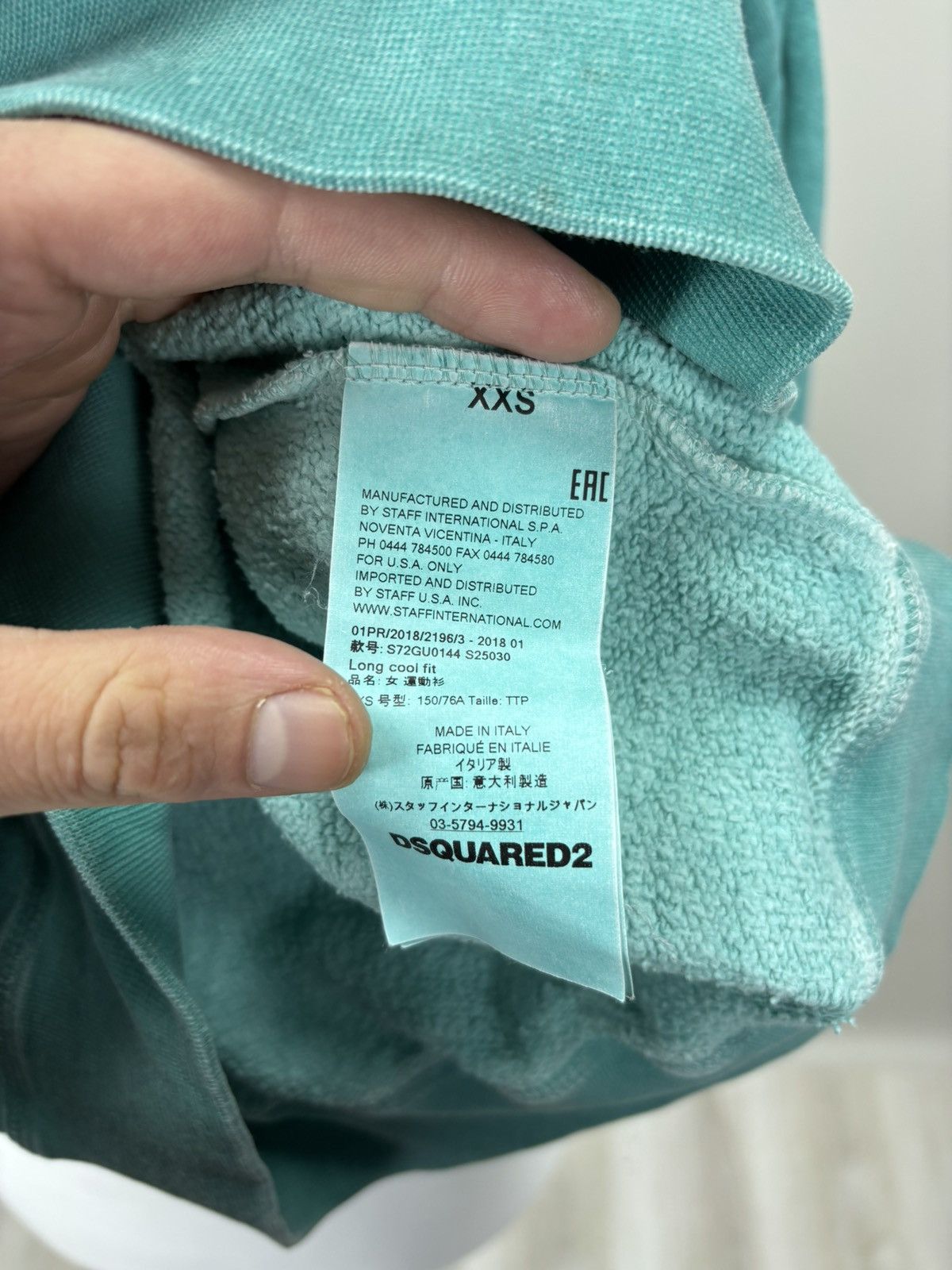 Dsquared2 Womens sweatshirt Dsquared2 Size XXS/XS Color Turquoise Size XXS / US 00 / IT 34 - 13 Thumbnail